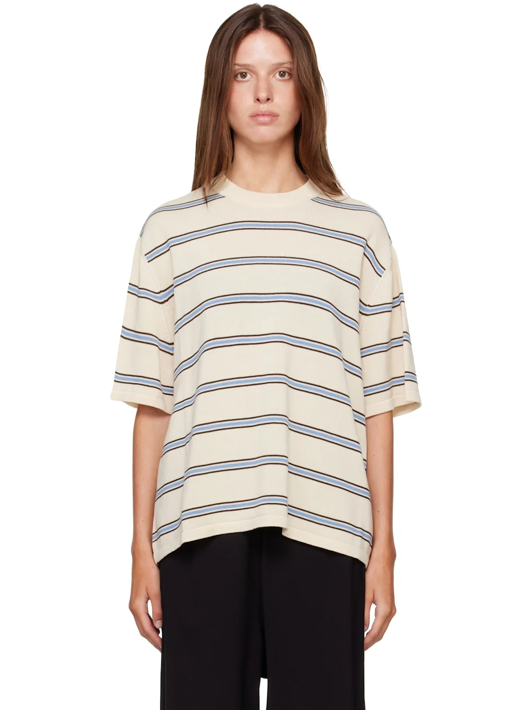 Off-White Organic Cotton Striped T-shirt - 1