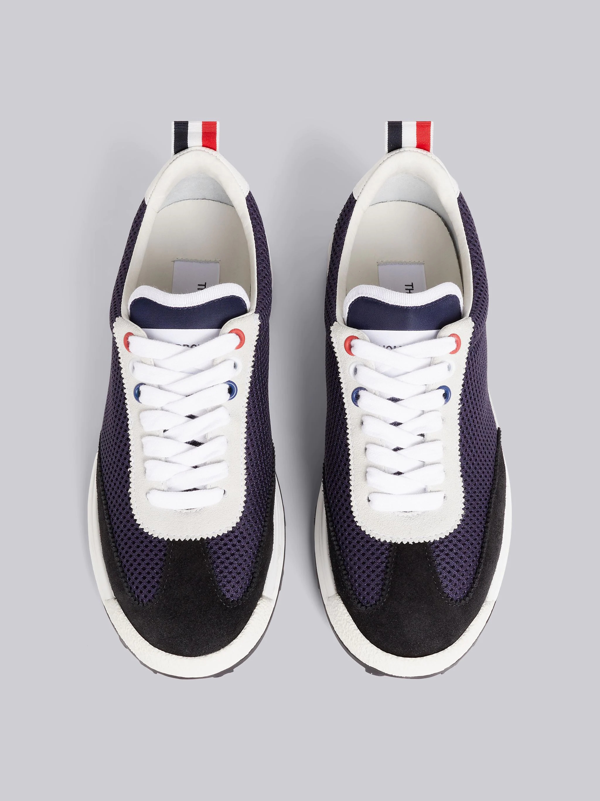 Navy Tessuto Mesh Suede Back Unlined Tech Runner - 4