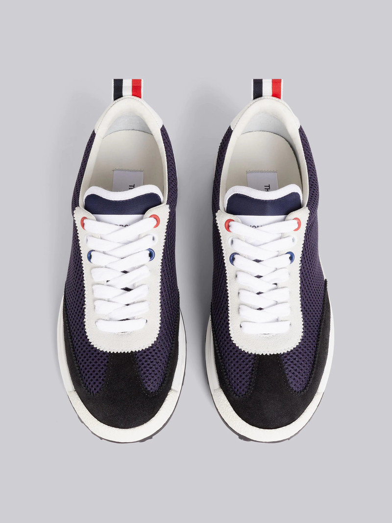 Navy Tessuto Mesh Suede Back Unlined Tech Runner 4
