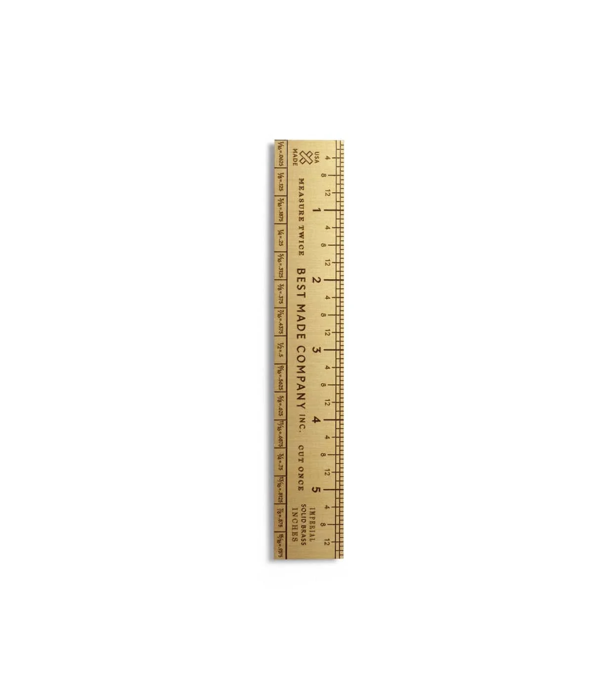 Measure Twice 6 inch Solid Brass Ruler - 1
