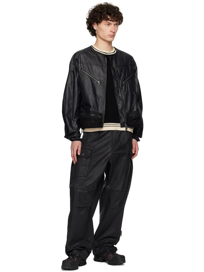 Andersson Bell Black Convex Collarless Bomber Jacket outlook