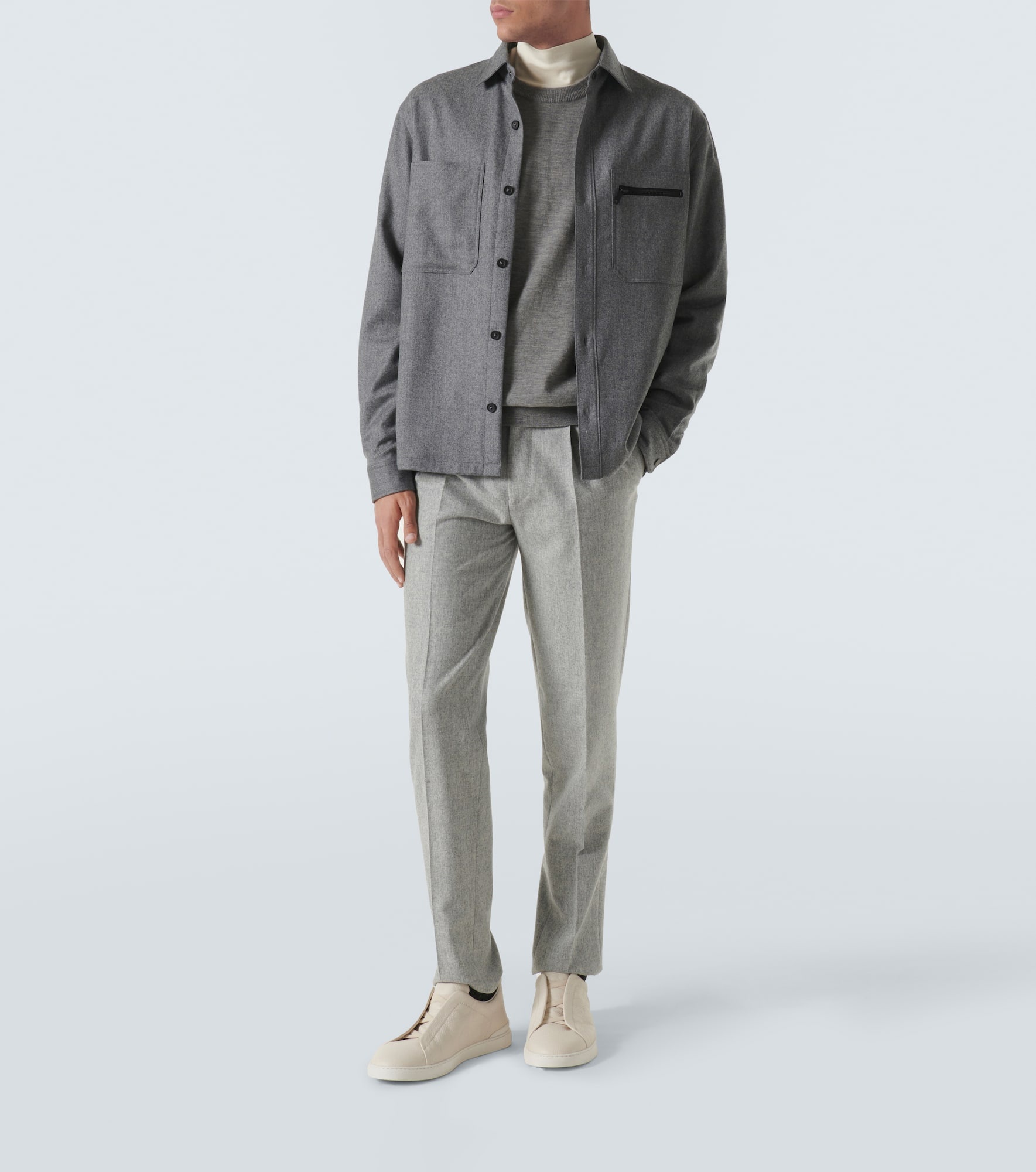 Padded wool mélange overshirt - 2