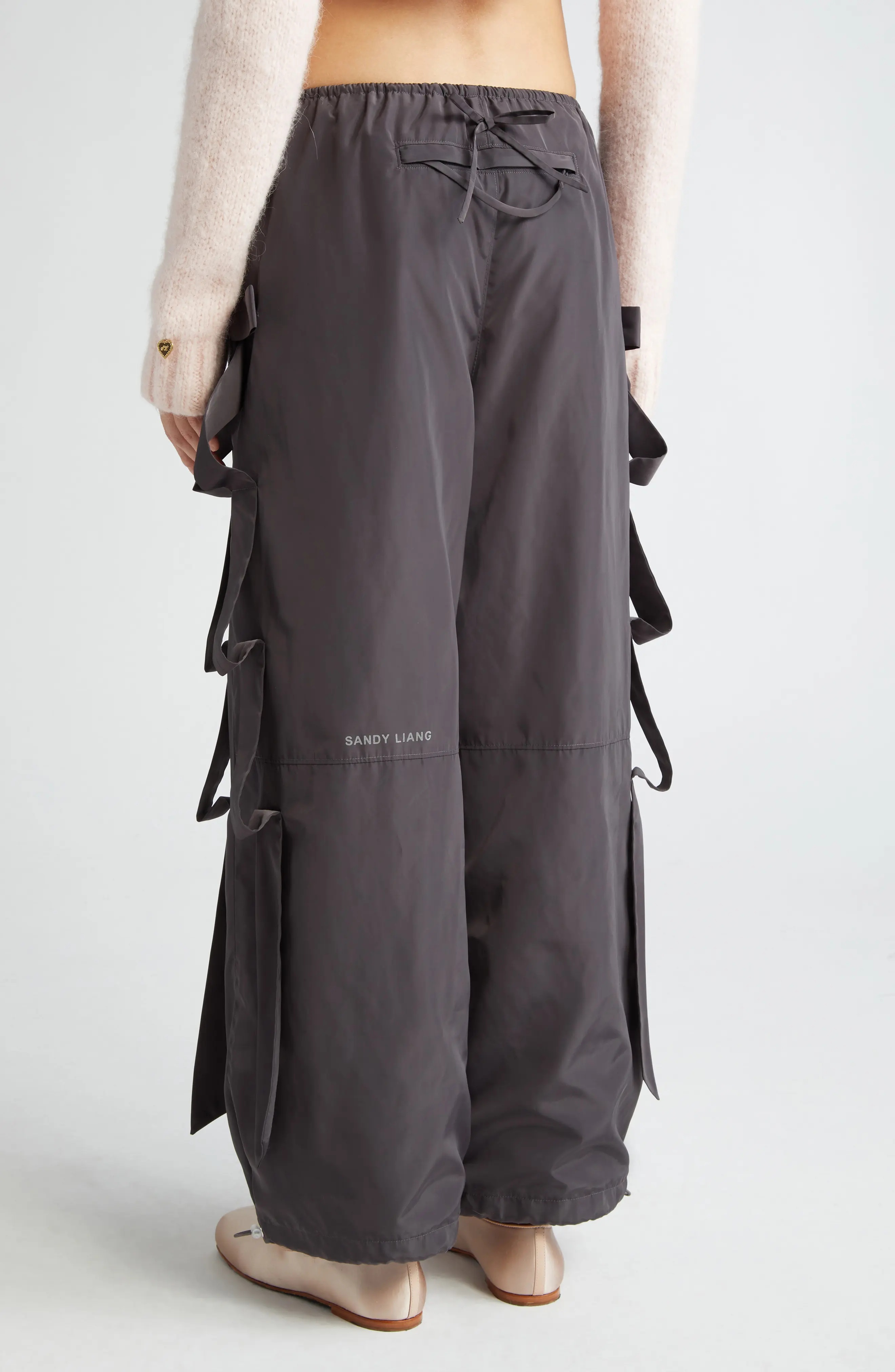 SANDY LIANG Camille Bow Detail Track Pants | nordstrom