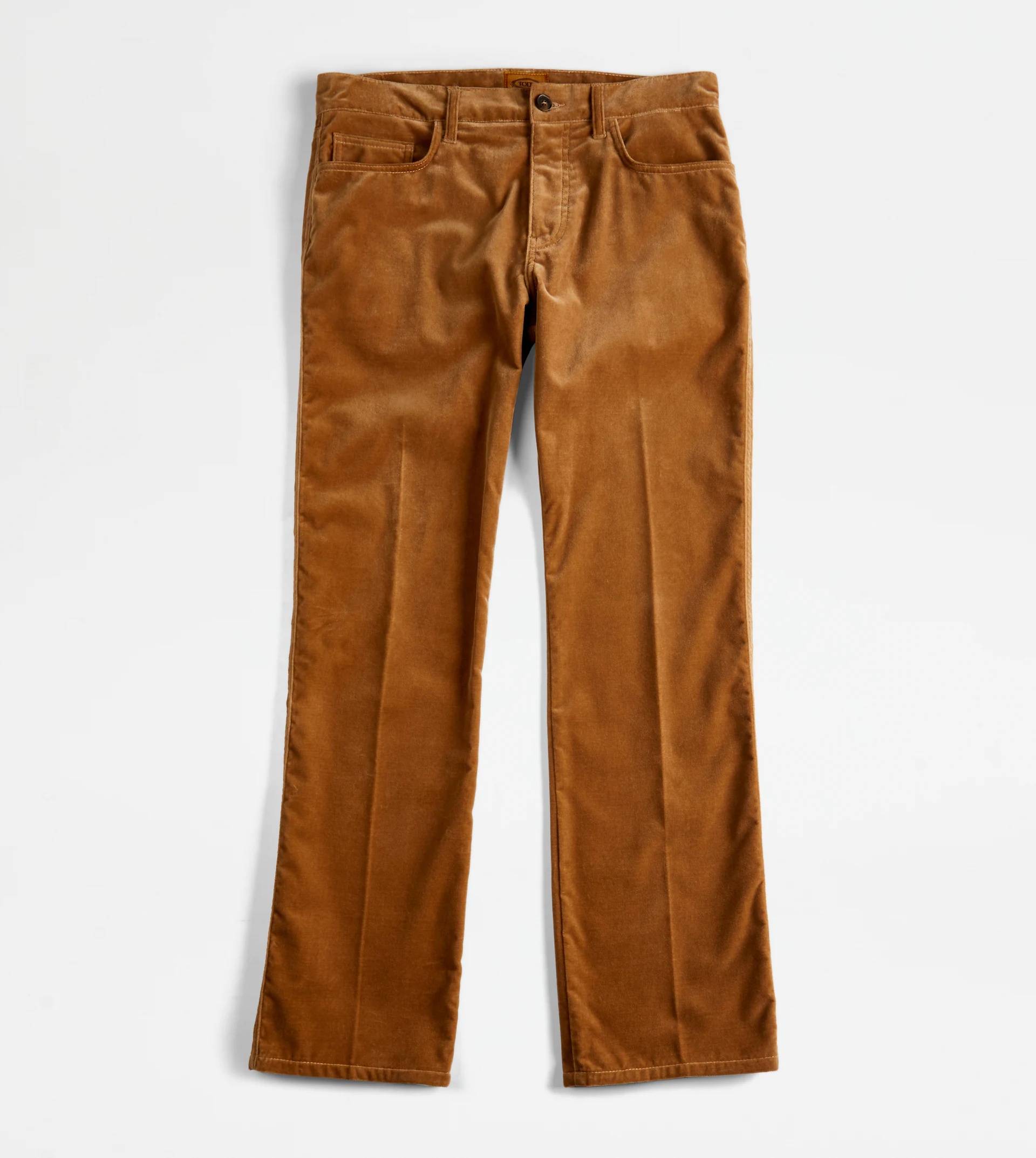 TOD'S 5 POCKET TROUSERS IN VELVET - BEIGE - 1