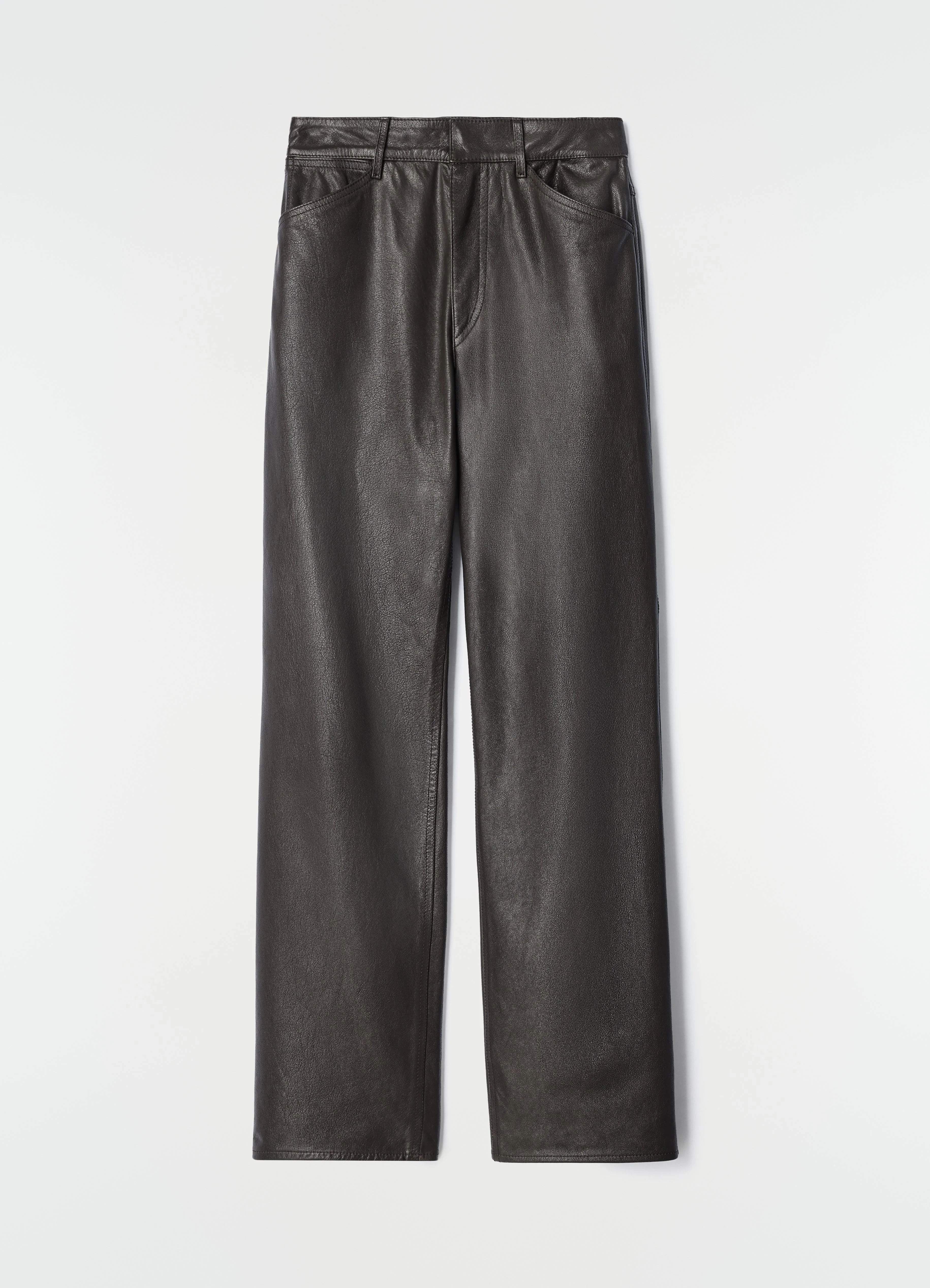 STRAIGHT PANTS IN GLOSSY LEATHER - 1