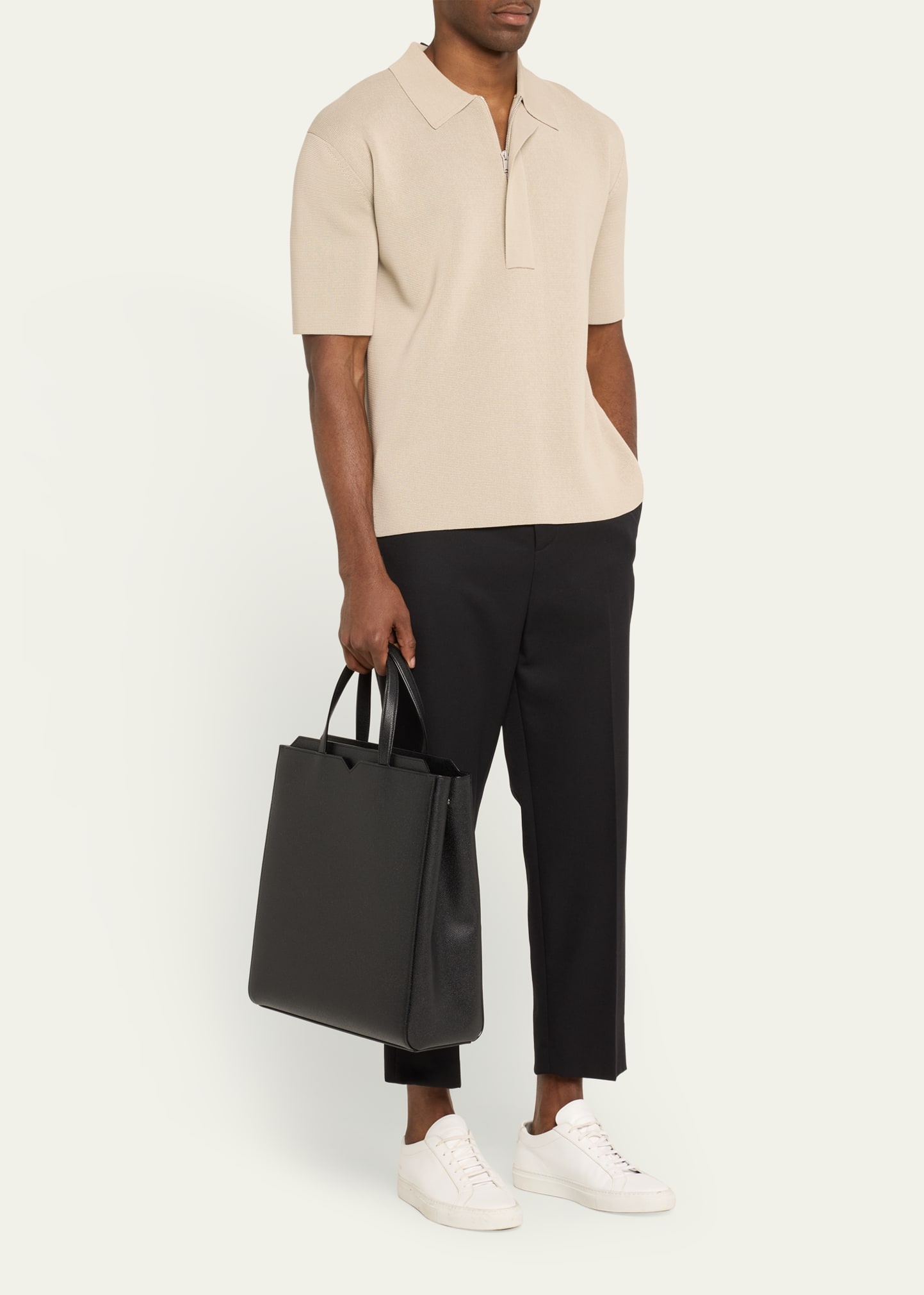 Men's V-Line Calfksin Tote Bag - 5