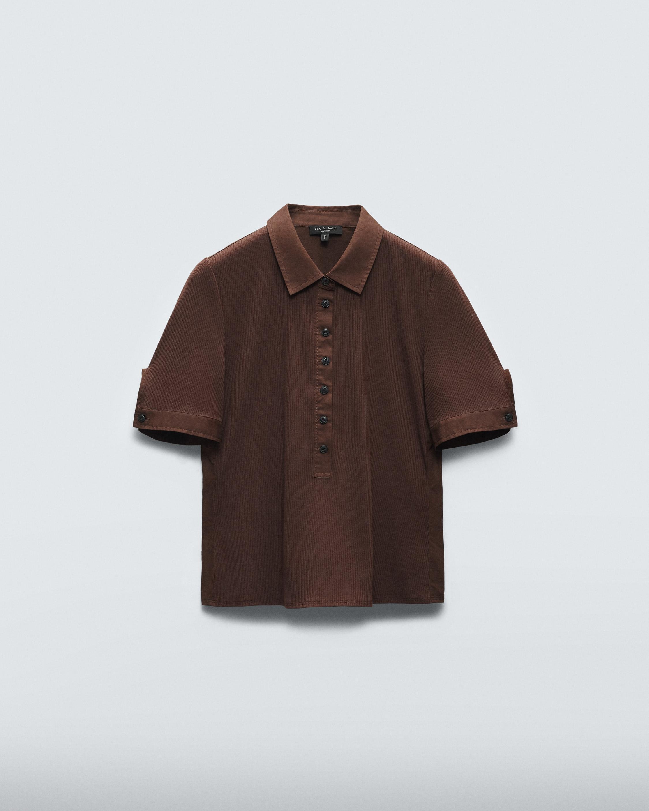 Ribbed Mixed Media Polo - 1