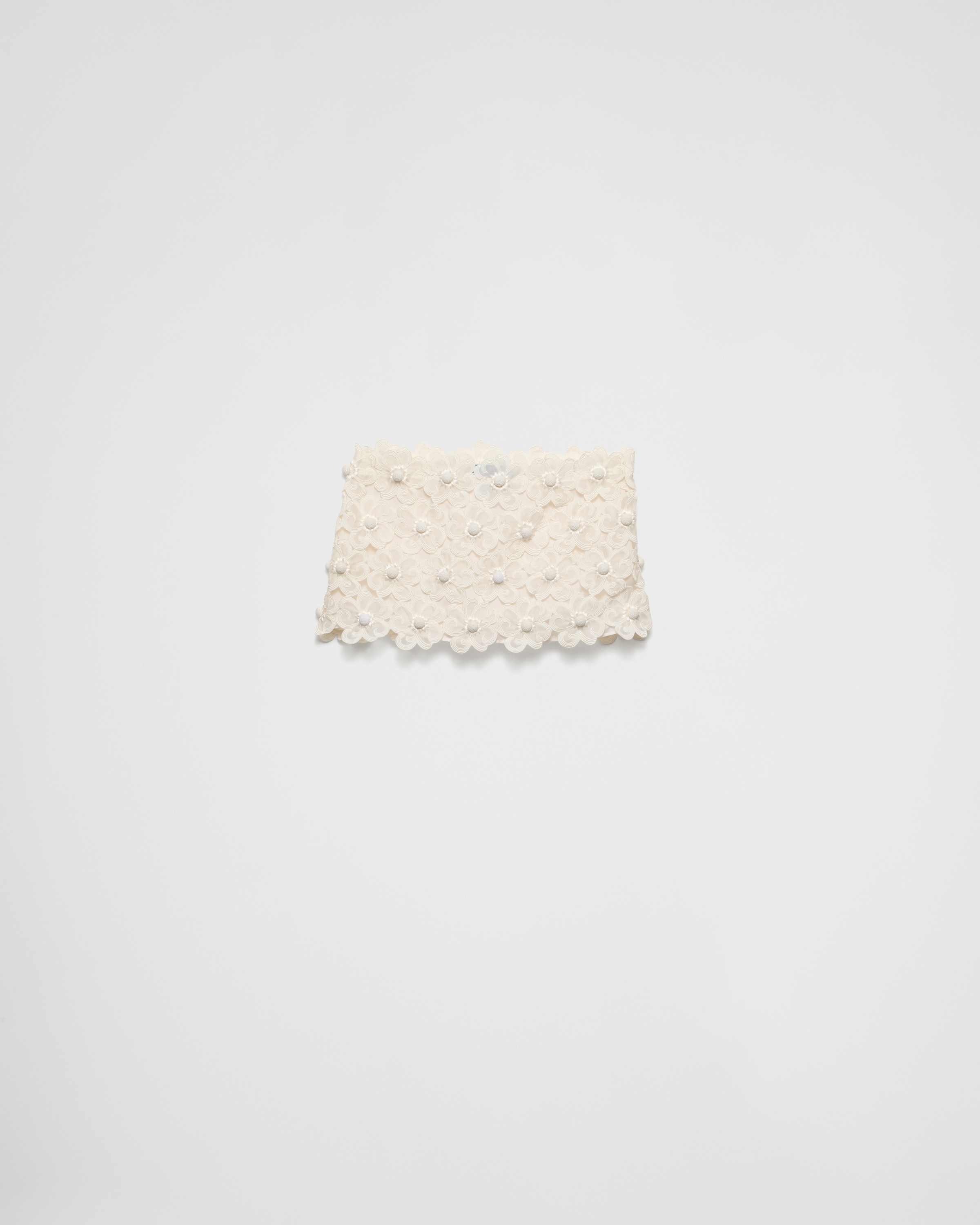 Floral guipure lace miniskirt - 1