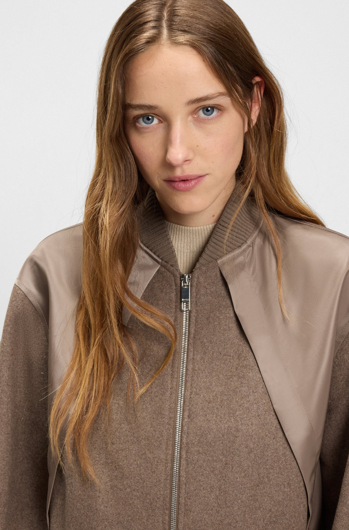 BOMBER JACKET IN MIXED FABRICS - 5