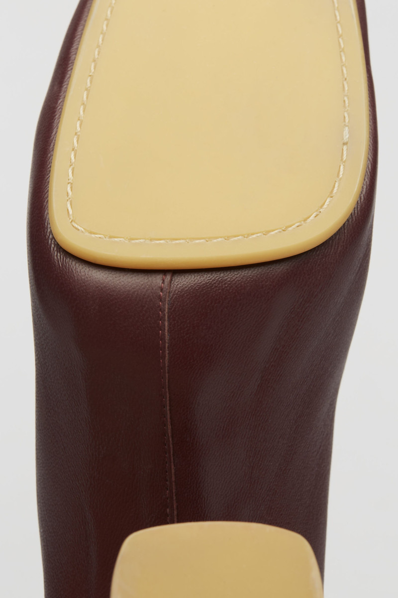 Leather mules burgundy 5