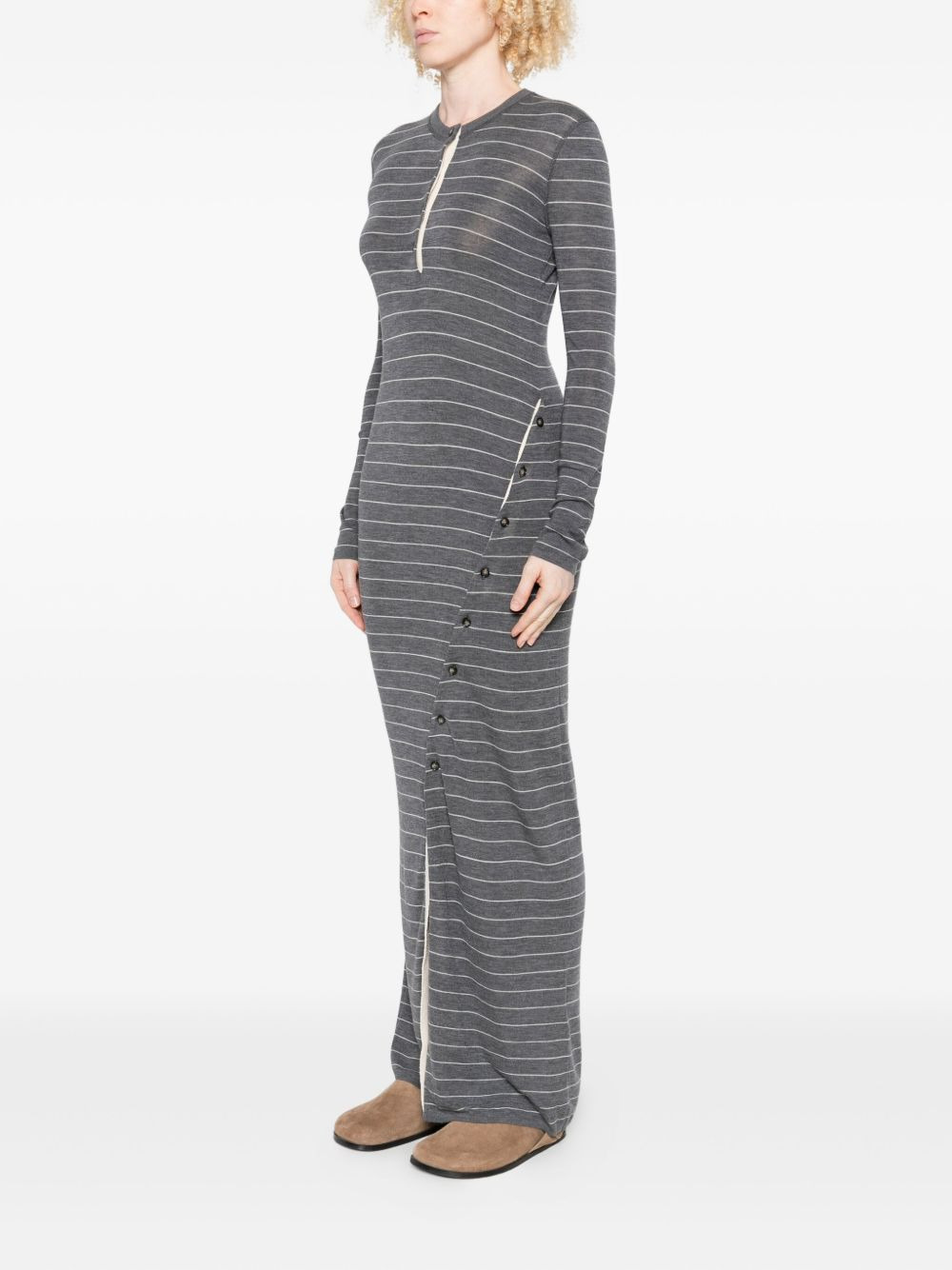 Dakoa striped button-front maxi dress - 3