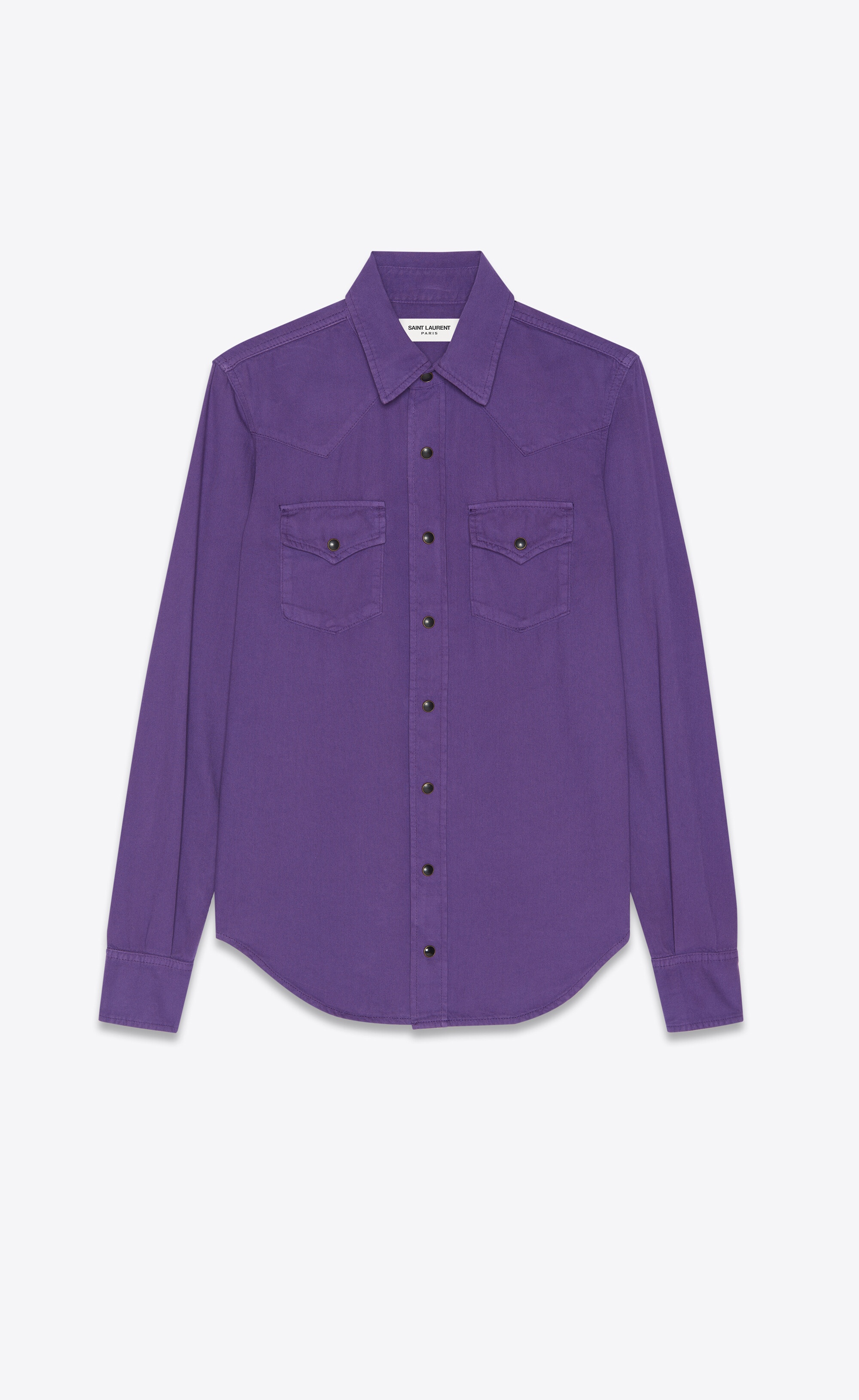 western shirt in authentic purple denim - 1