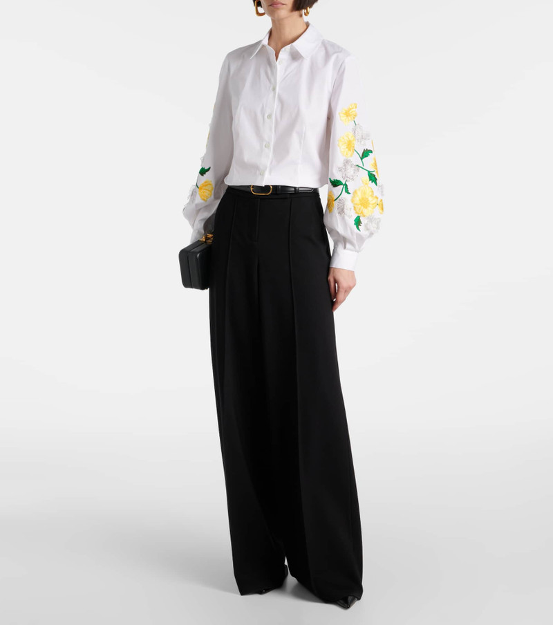 CAROLINA HERRERA Floral cotton-blend poplin shirt outlook