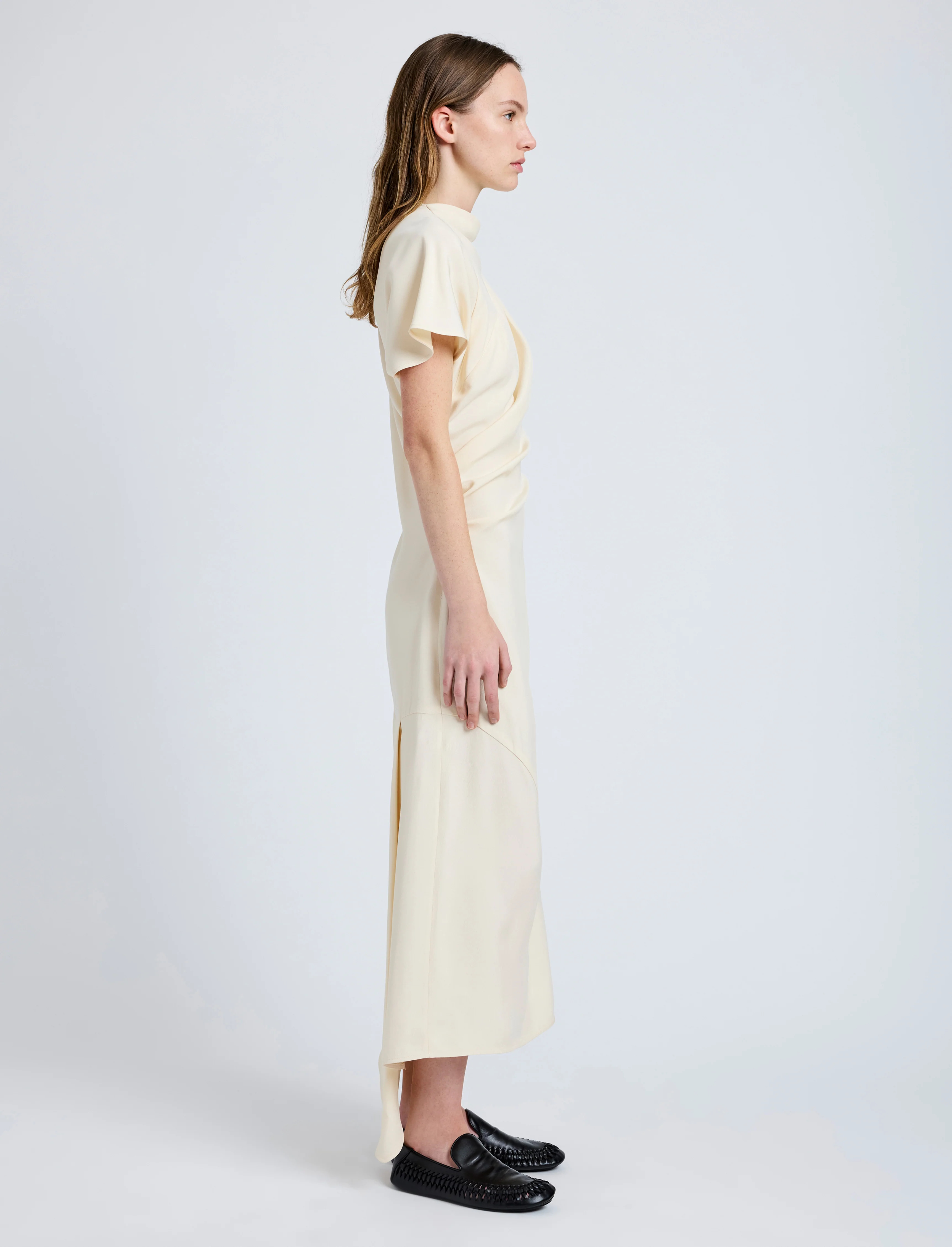 Hallie Dress in Hammered Viscose - 3