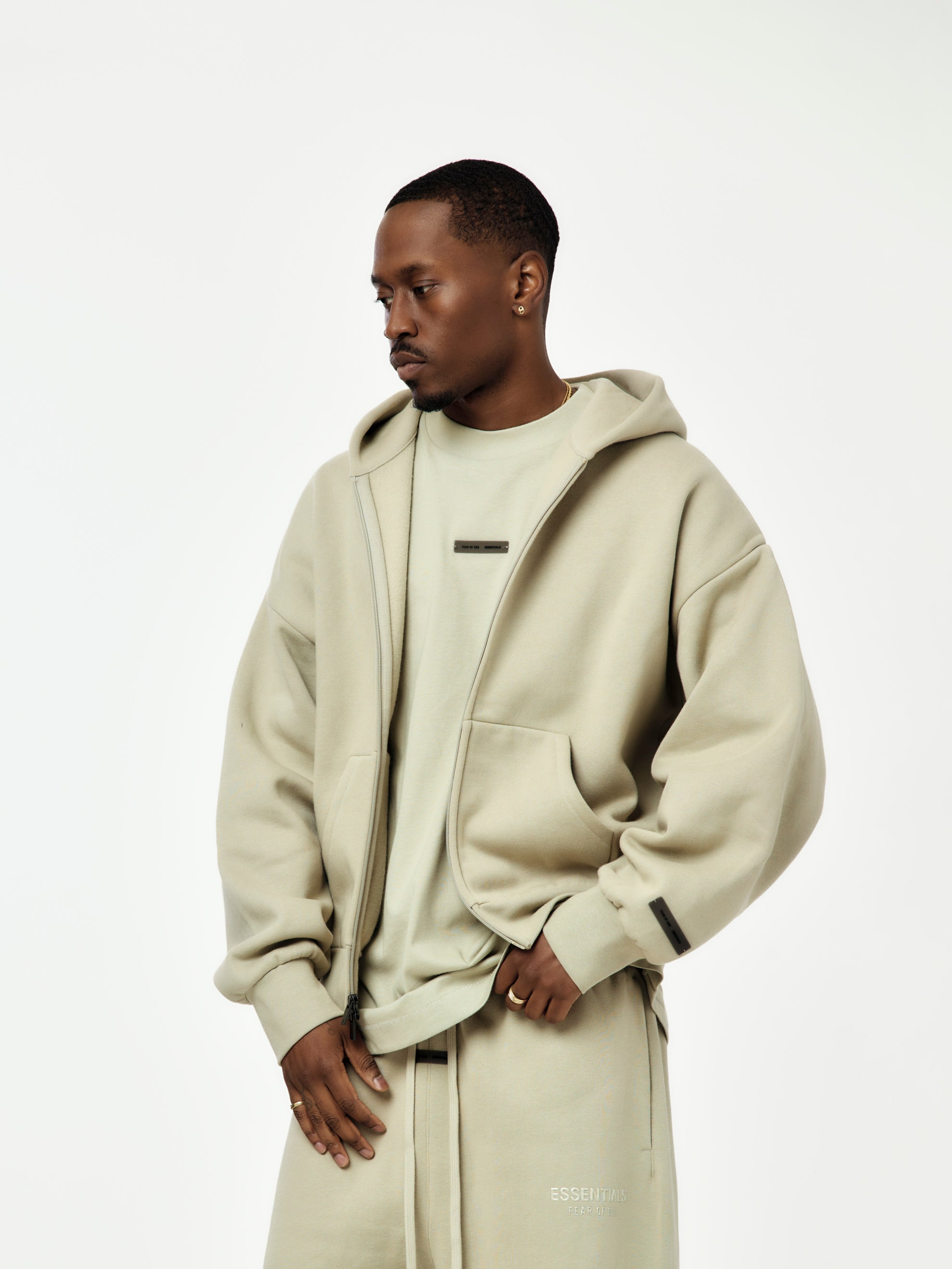 CLASSIC FIT FLEECE ZIP UP (ABBEY STONE) - 2