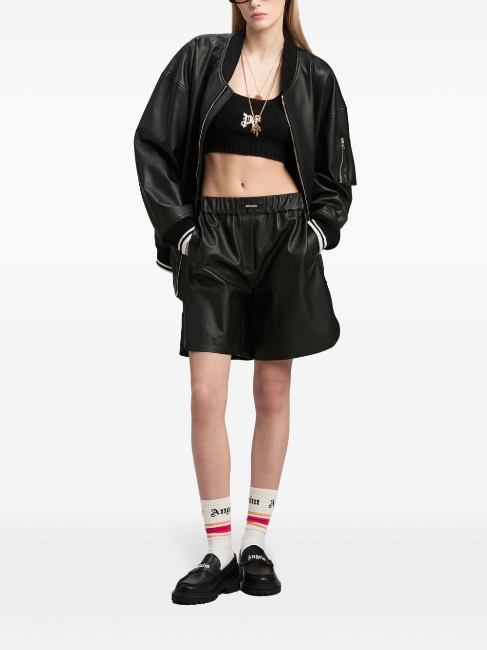 intarsia knit-logo crop top - 2