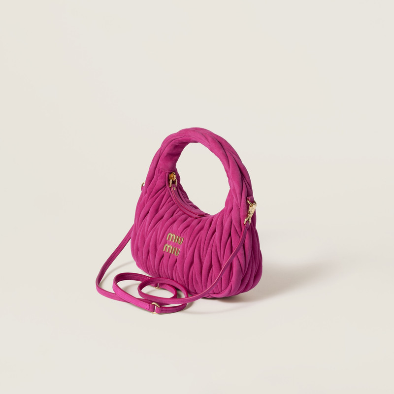 Miu Miu Wander matelassé suede bag outlook