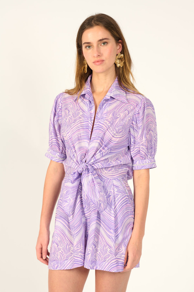 Poupette St Barth Short Jumpsuit Livia - Lilac Moryana outlook