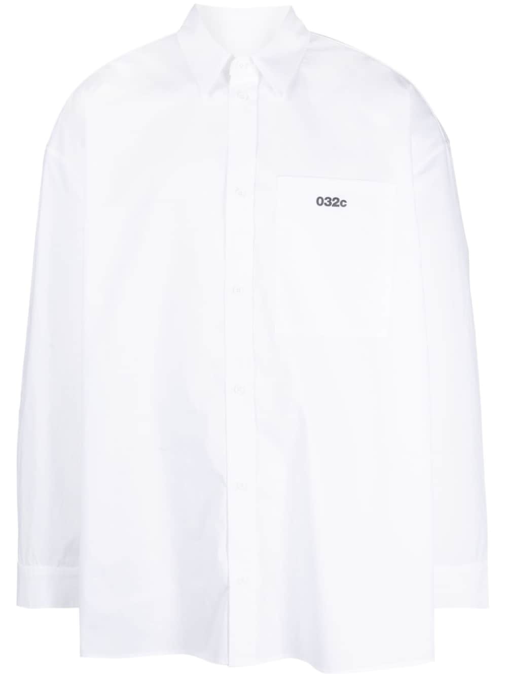 embroidered-logo cotton shirt - 1