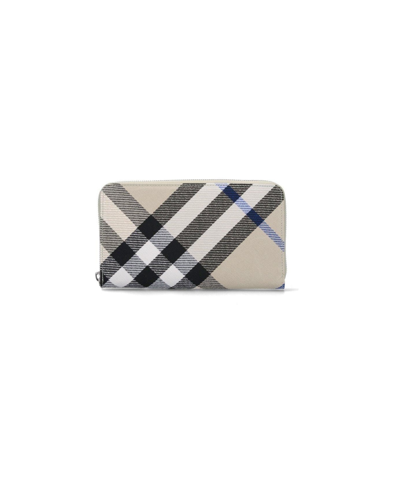 Large Checked Zip-around Wallet - 1