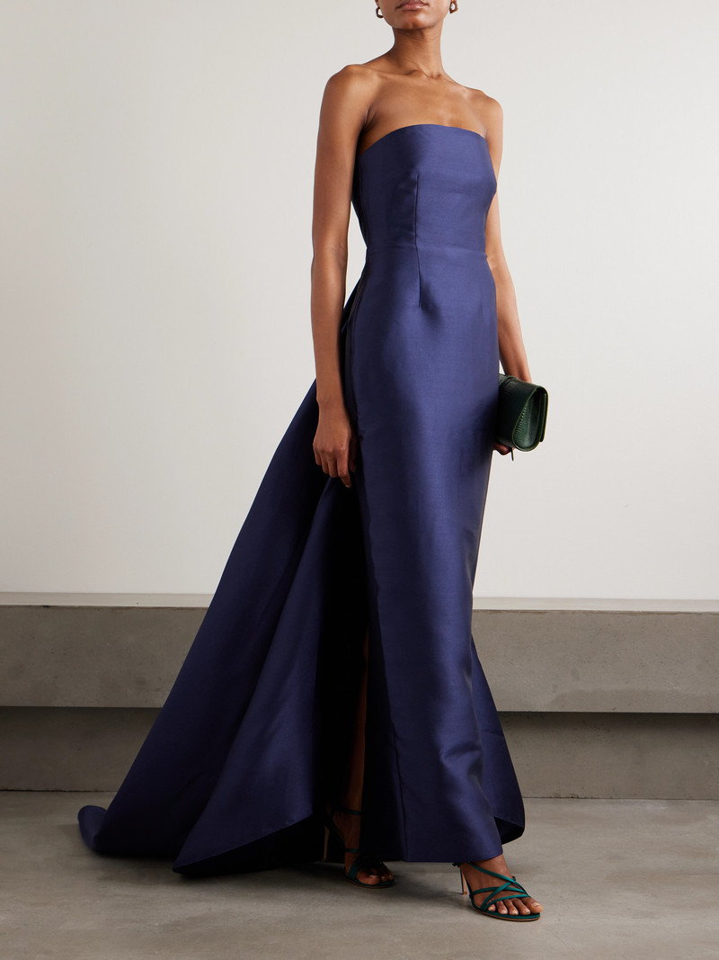 SOLACE LONDON Imani Strapless Pleated Twill Gown outlook