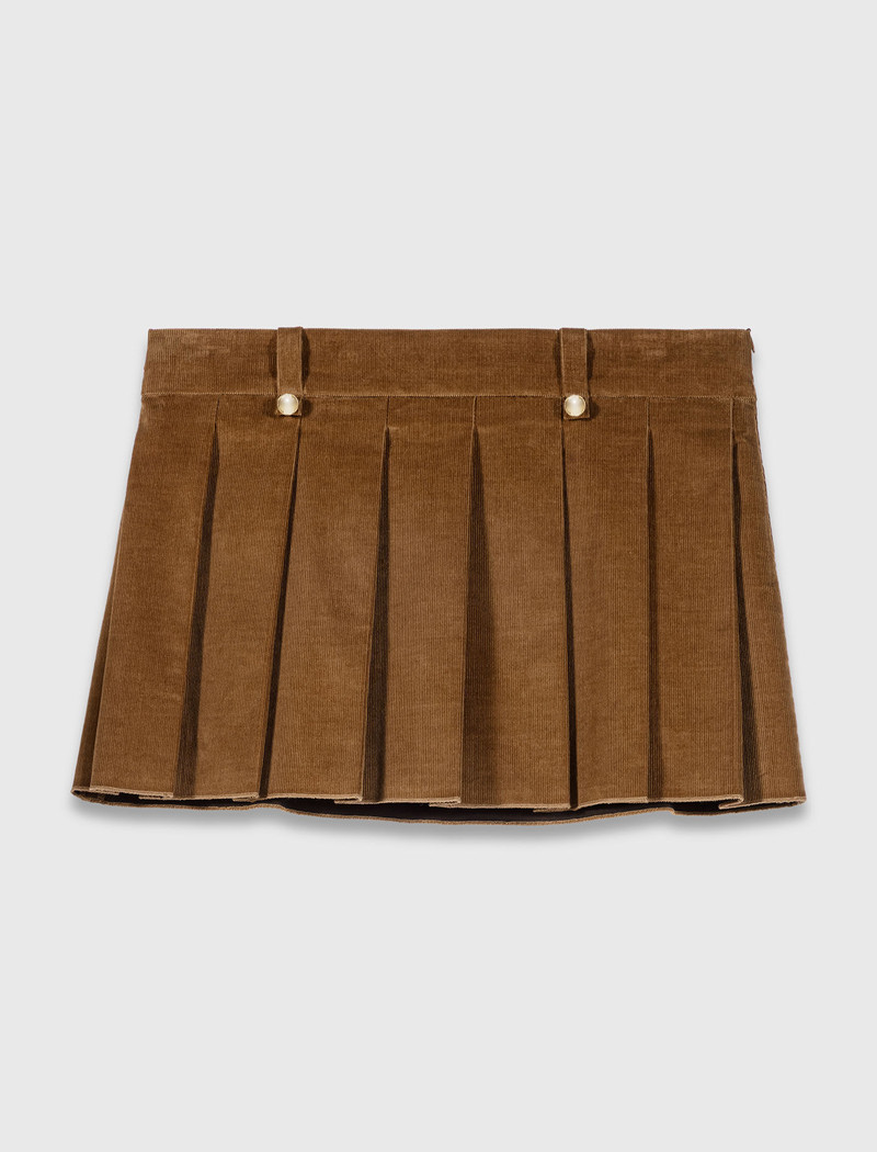 Pleated corduroy mini skirt 1