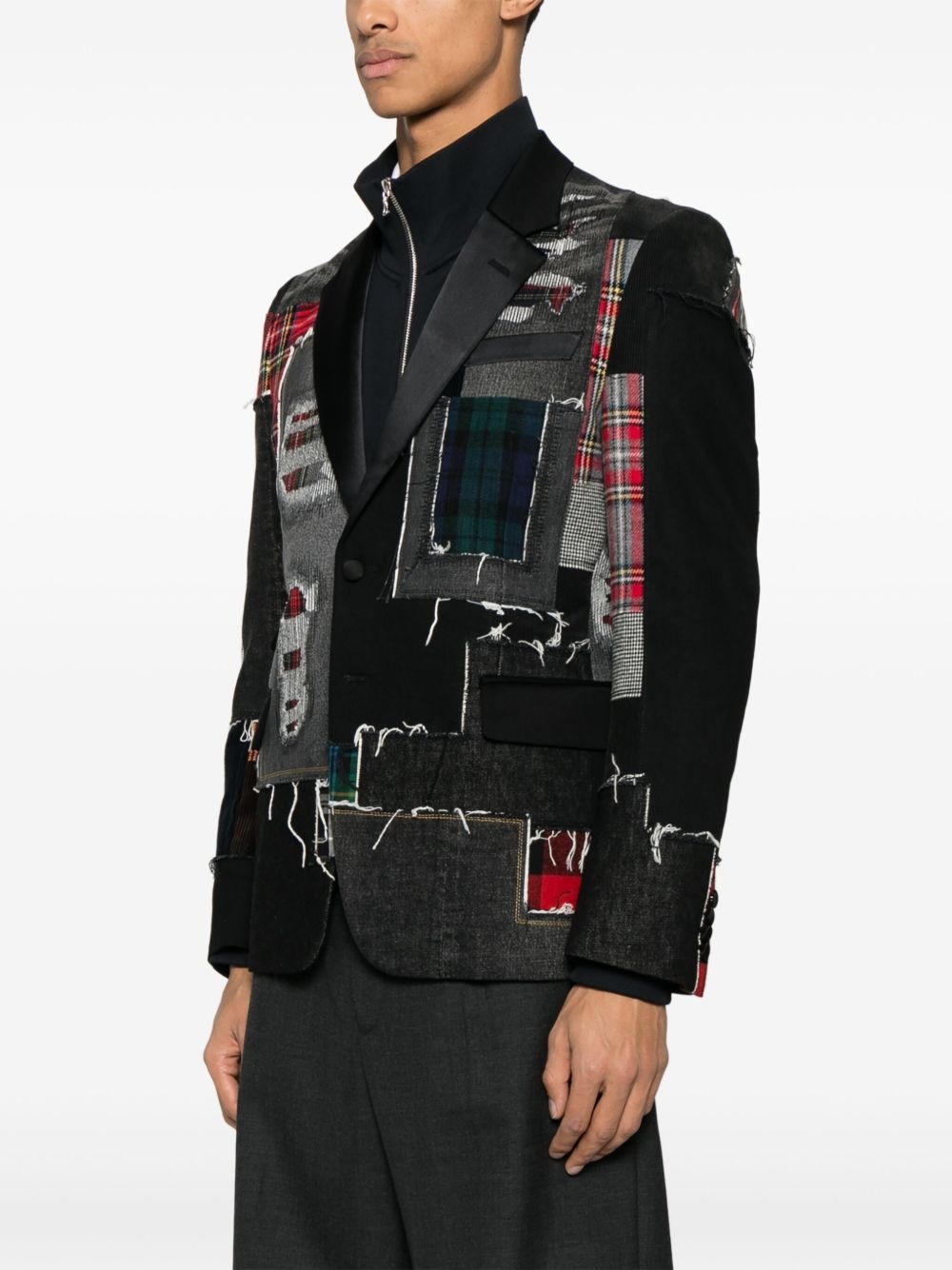patchwork blazer - 3