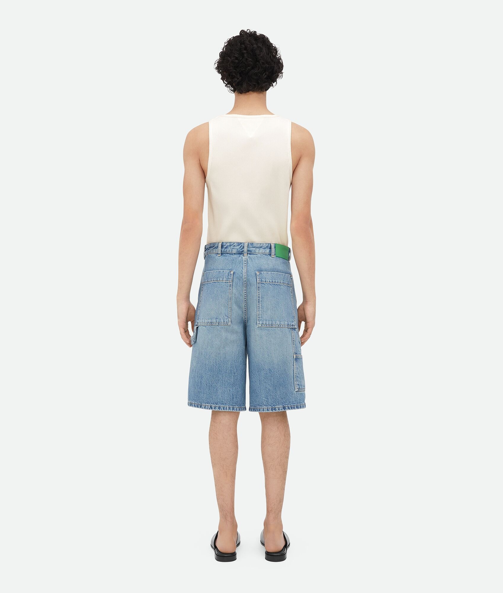 Vintage Indigo Cargo Denim Shorts - 3