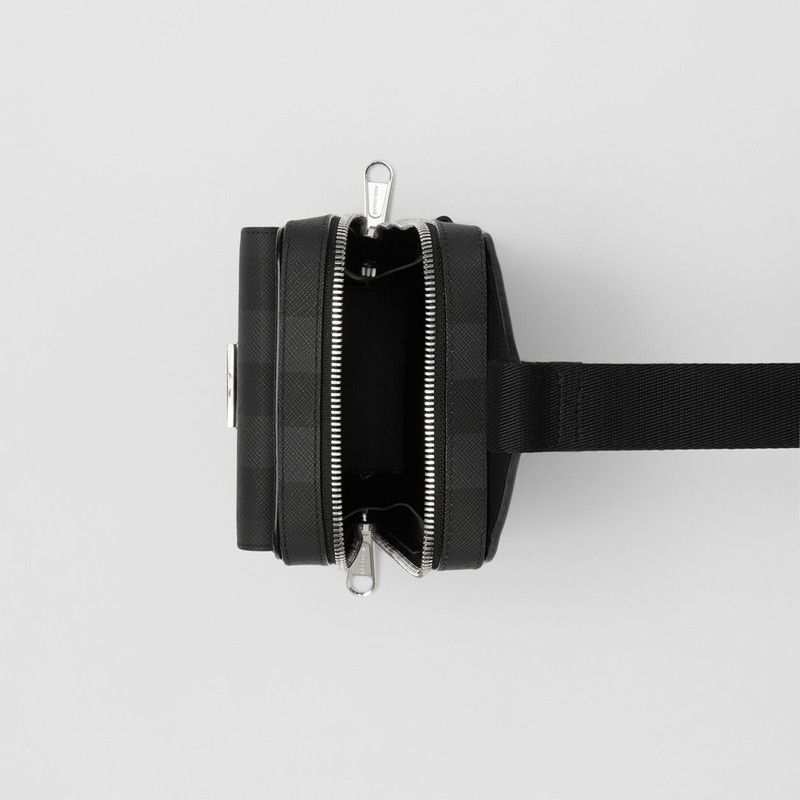 Monogram Motif Check and Leather Crossbody Bag 5