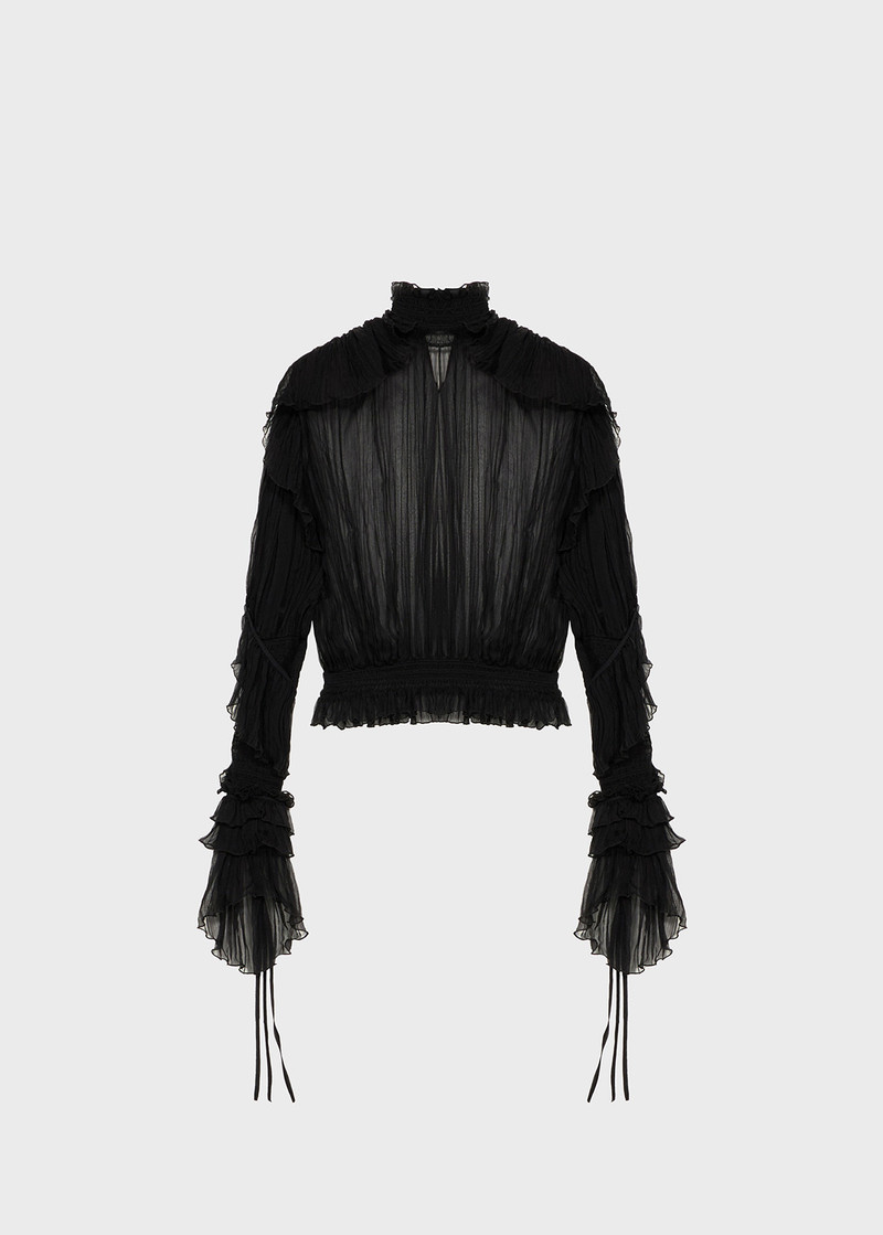 SILK CHIFFON BLOUSE WITH RUFFLES 1