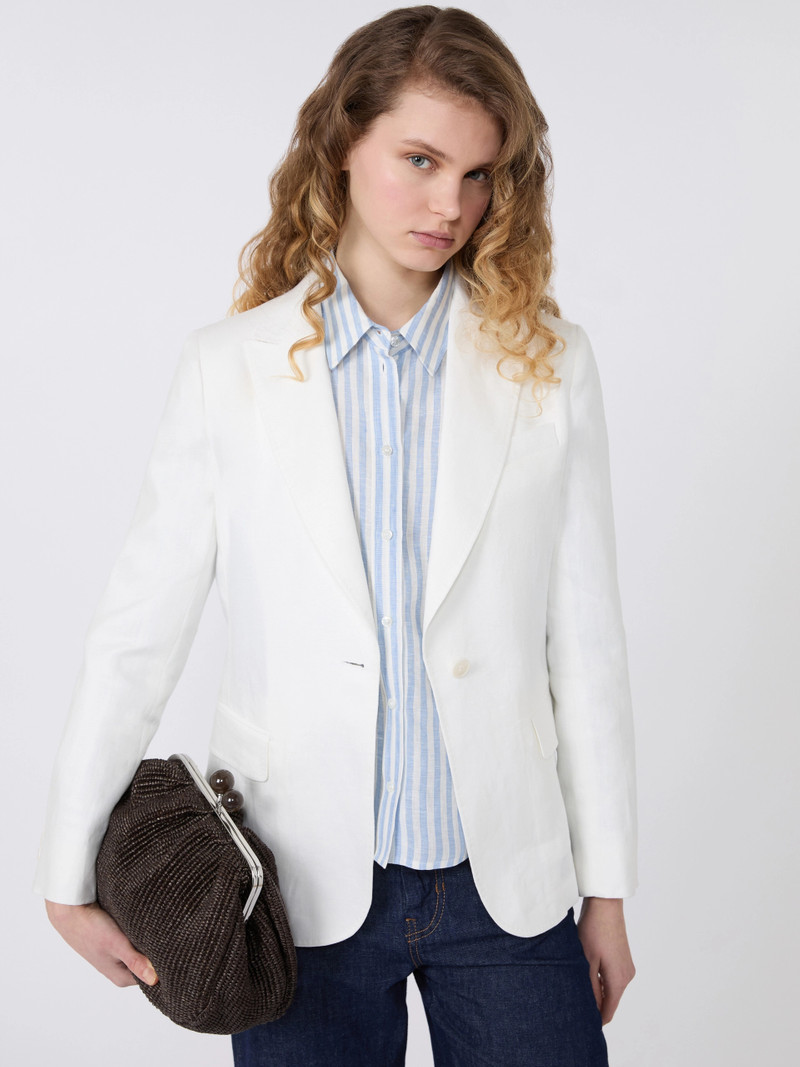NALUT Linen canvas blazer - WHITE 5