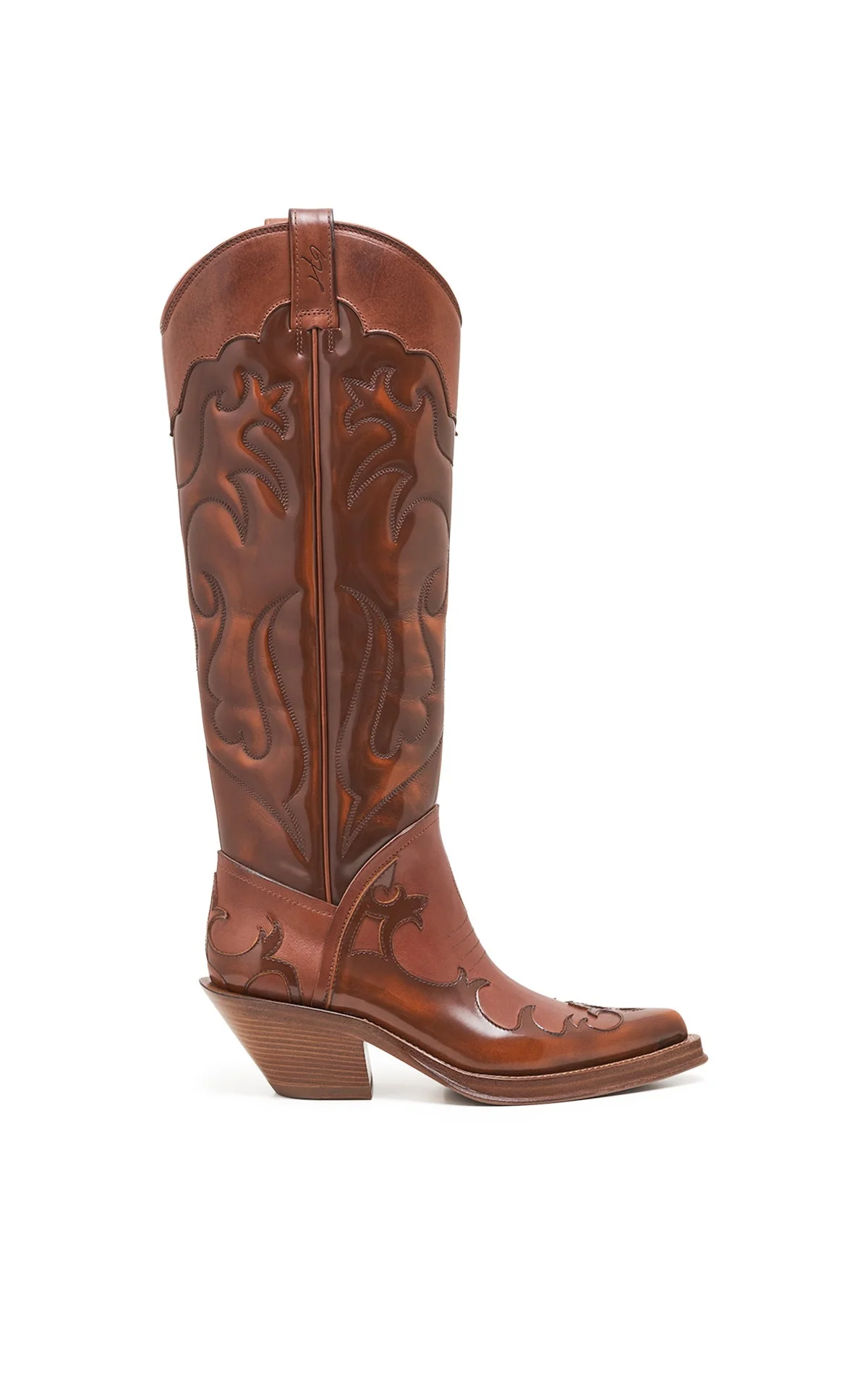 Capitana Cowboy Boot in Cognac Leather - 1