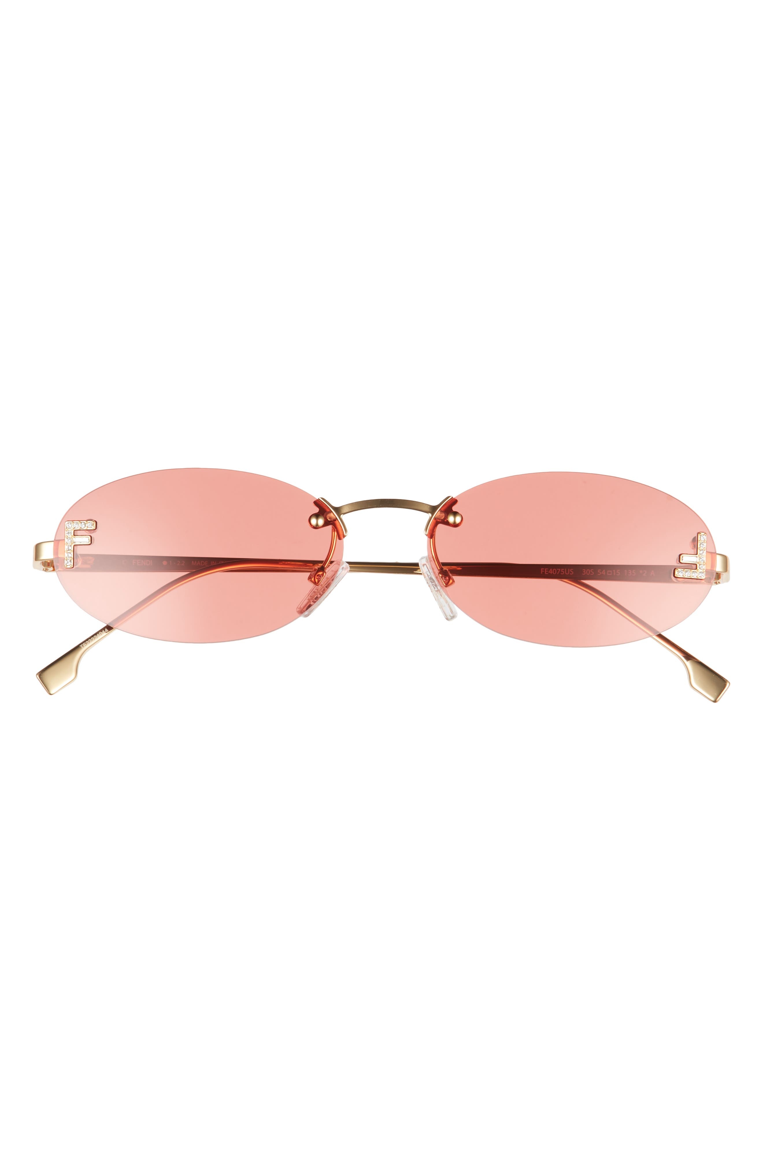 'Fendi First 54mm Oval Sunglasses in Shiny Endura Gold /Bordeaux at Nordstrom - 1
