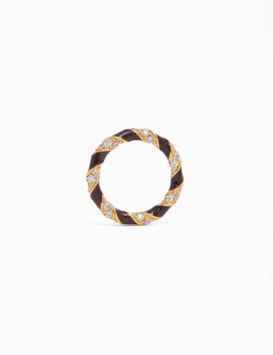 CANDY STRIPE PAVE RING - 3