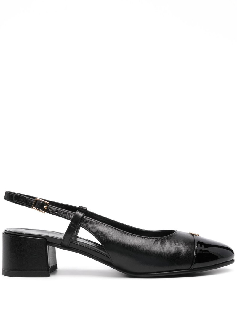 45mm Double T-motif leather pumps 1