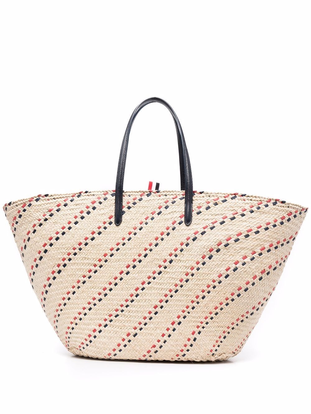 RWB-stripe embroidered tote bag - 1