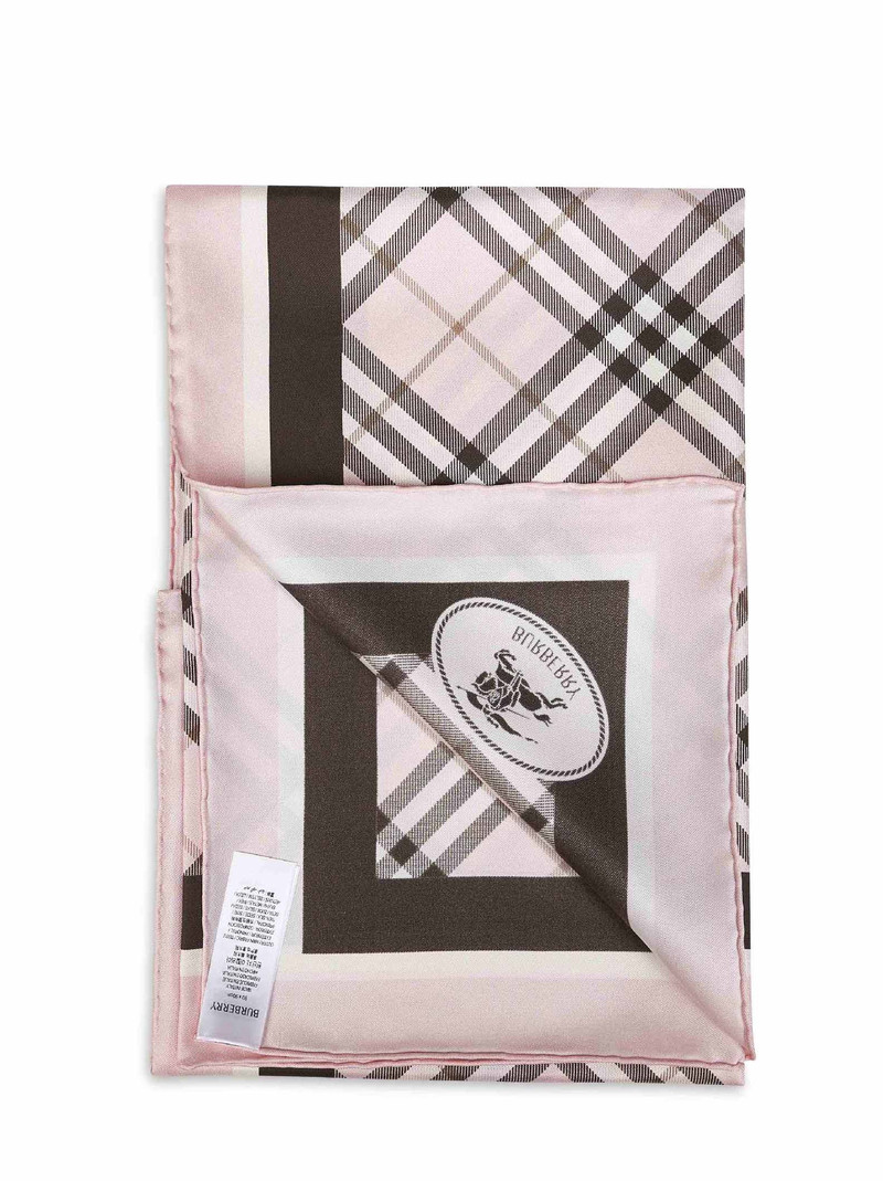 Burberry Pink Check silk twill scarf with Knight Stamp outlook