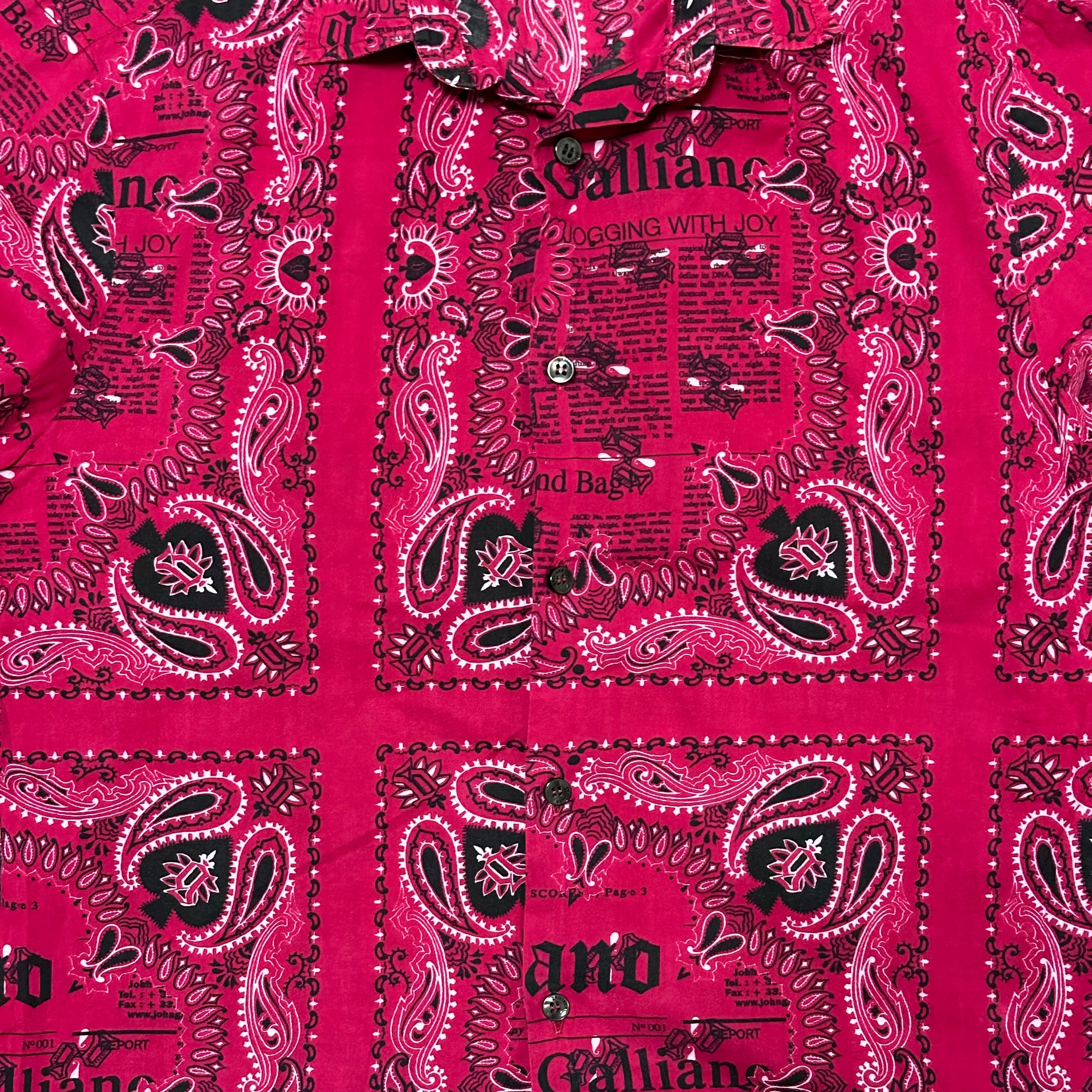 JOHN GALLIANO Newspaper Print Paisley Shirt - 3