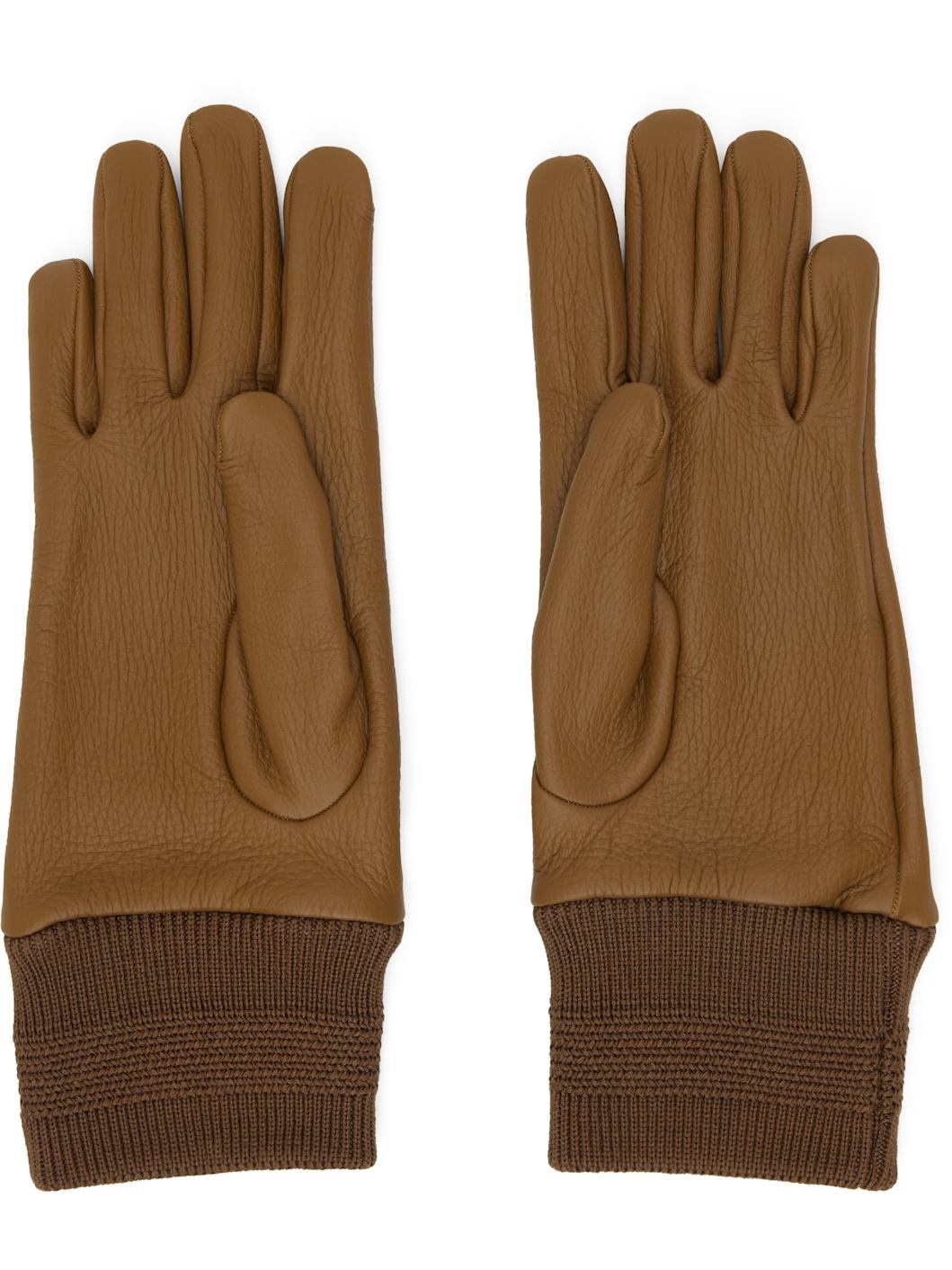 Brown Leather Gloves - 2