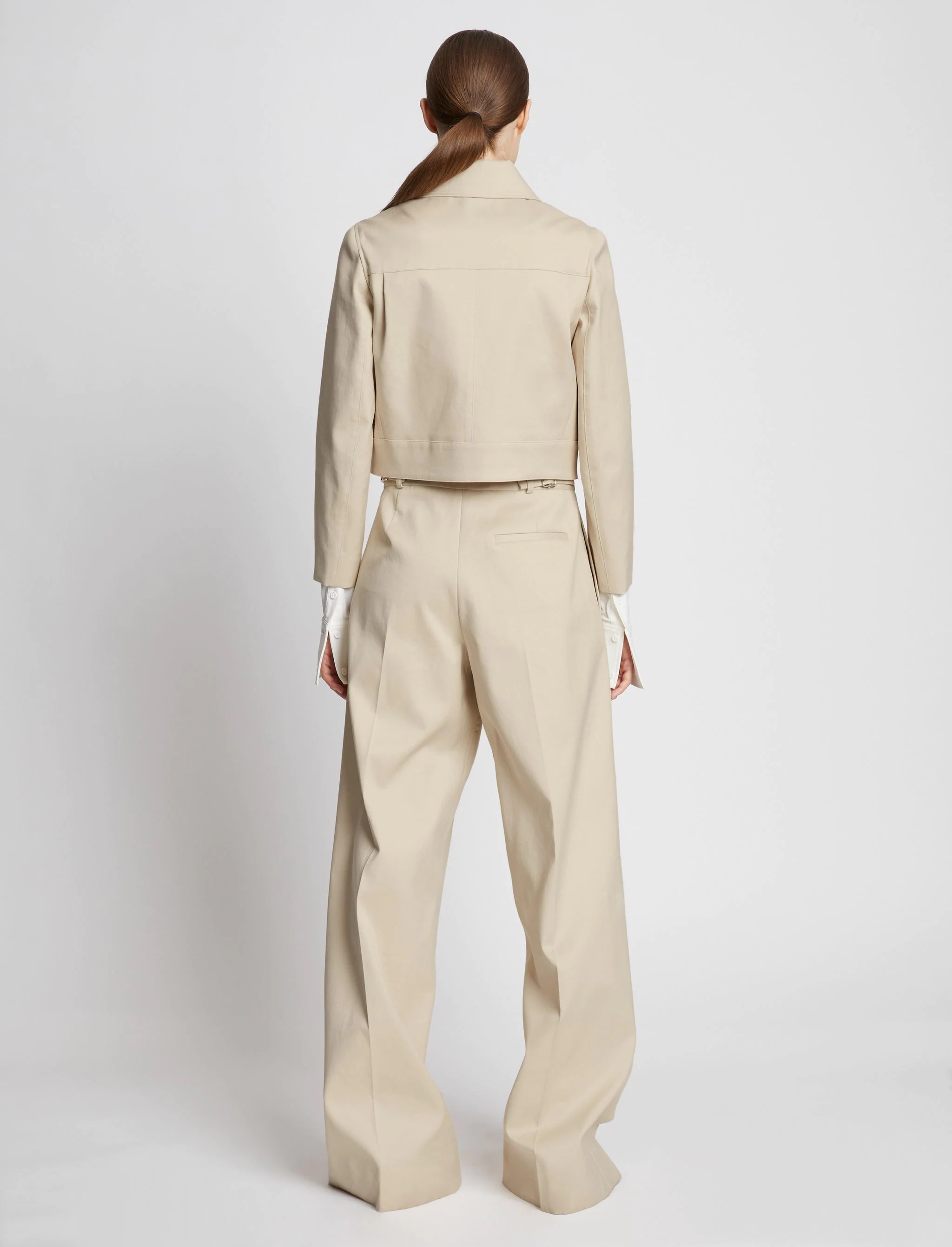 Cotton Gabardine Cropped Jacket - 5