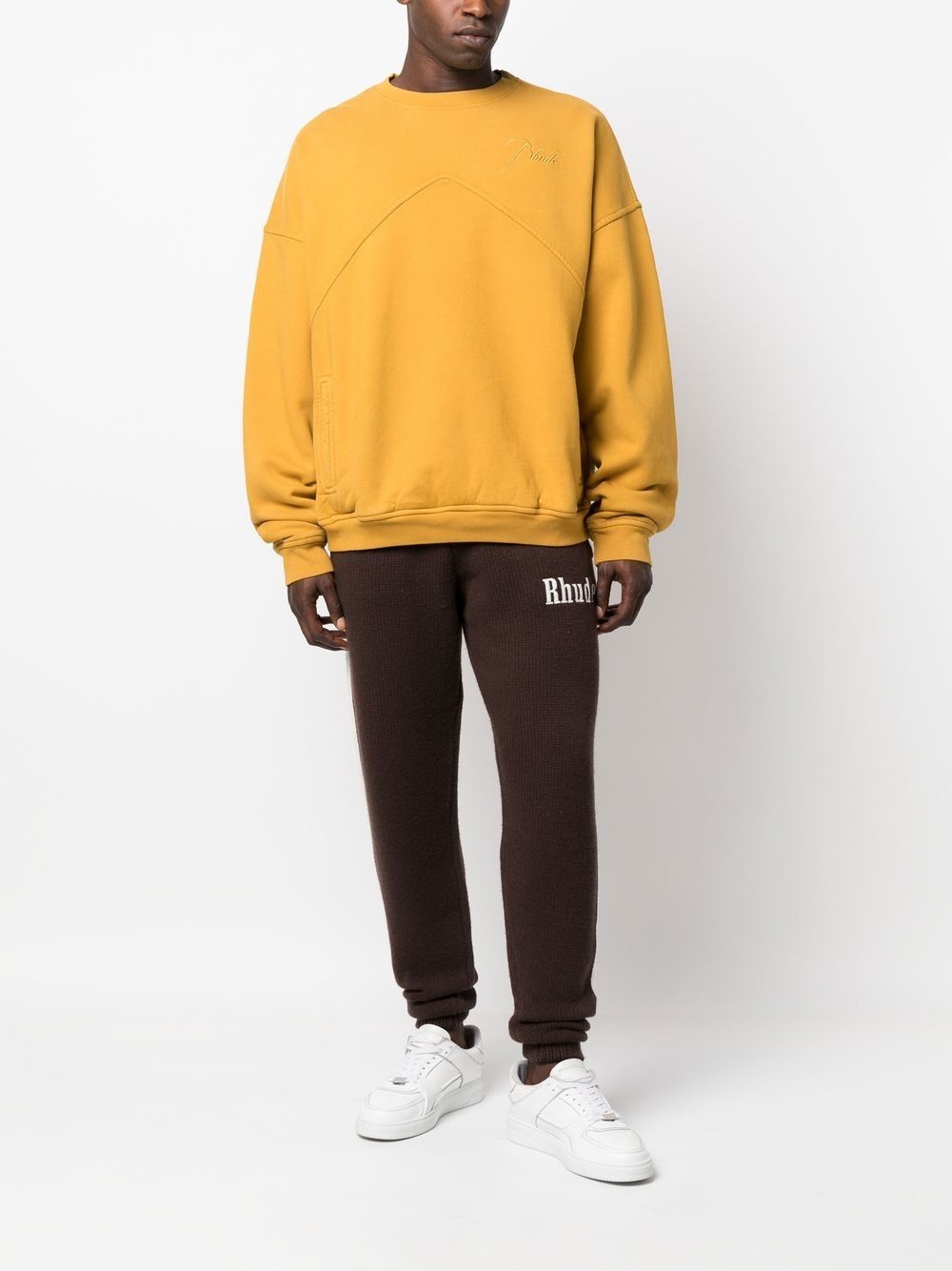 logo-embroidered panelled sweatshirt - 2