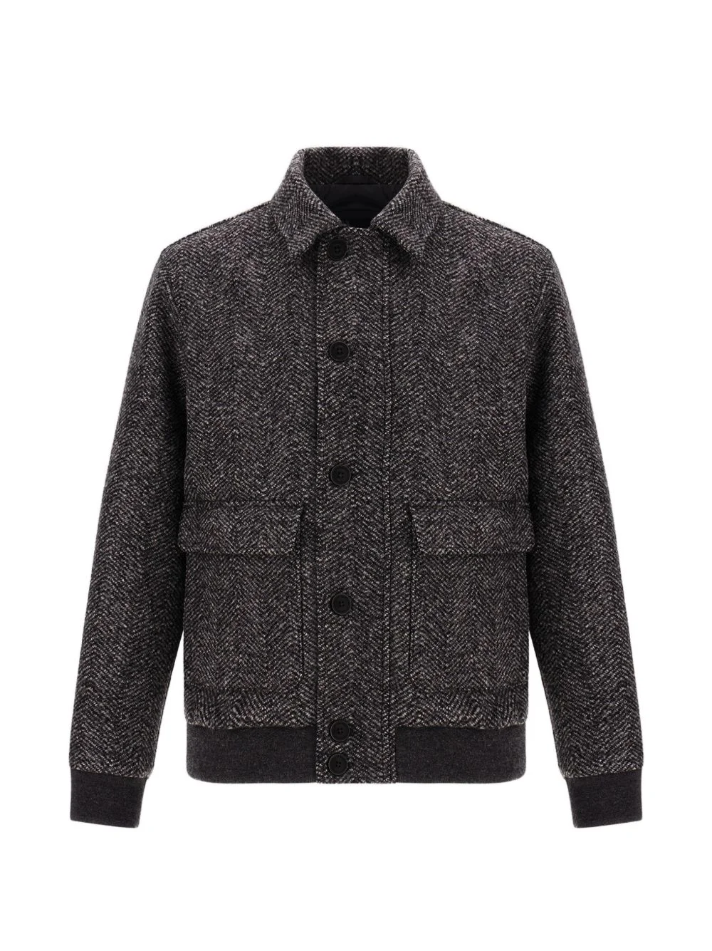 herringbone-weave jacket - 1