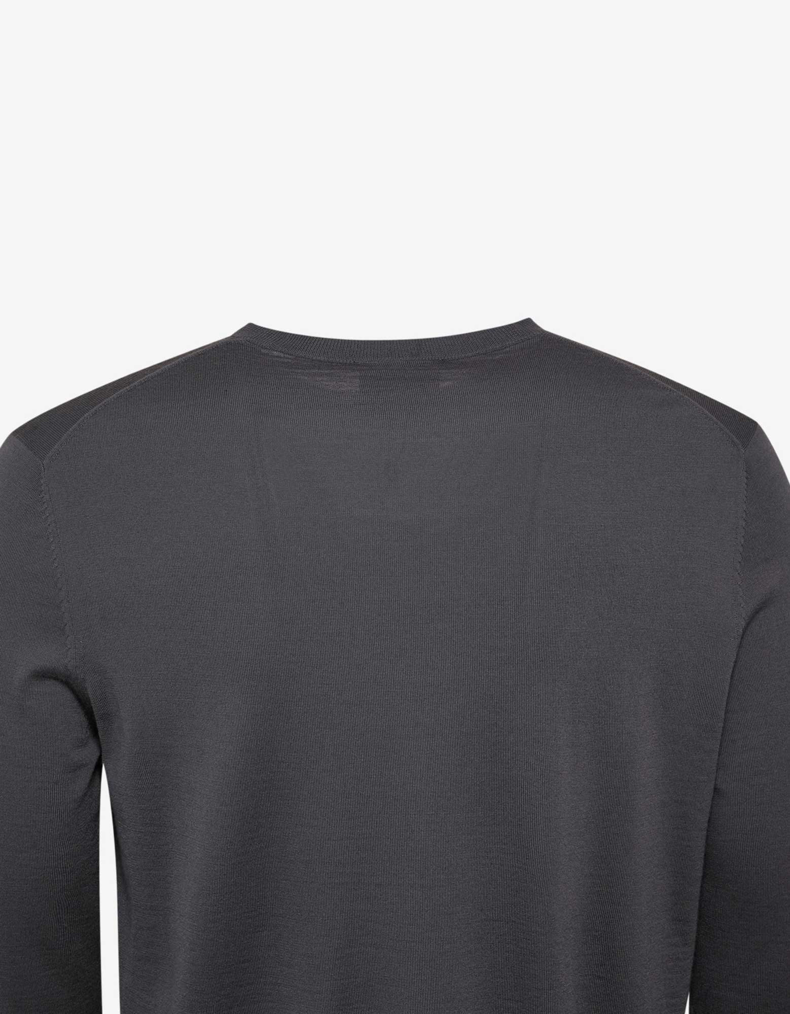 Emporio Armani Grey Logo Embossed Wool Sweater - 6