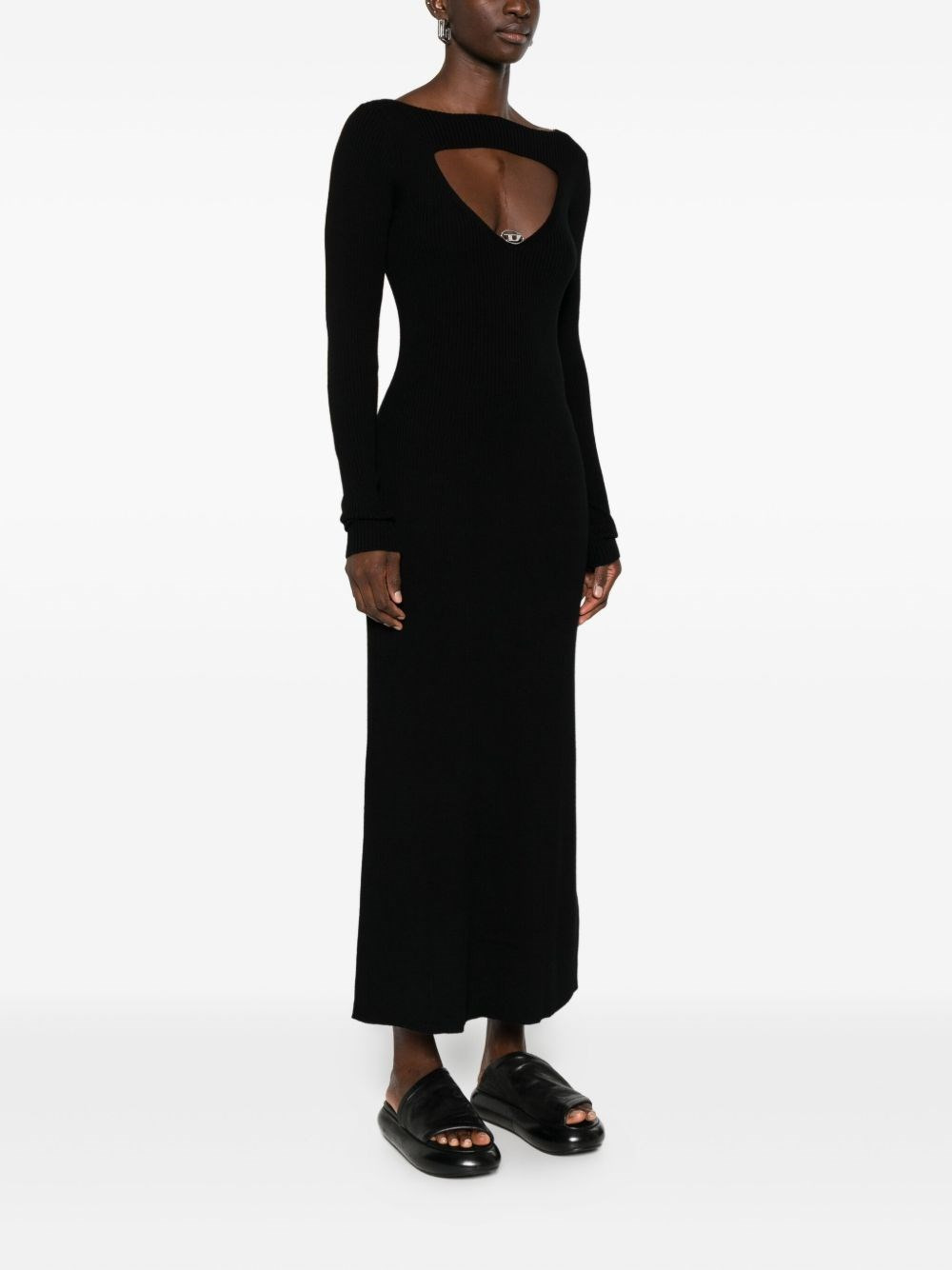 Wool cut-out long dress - 3