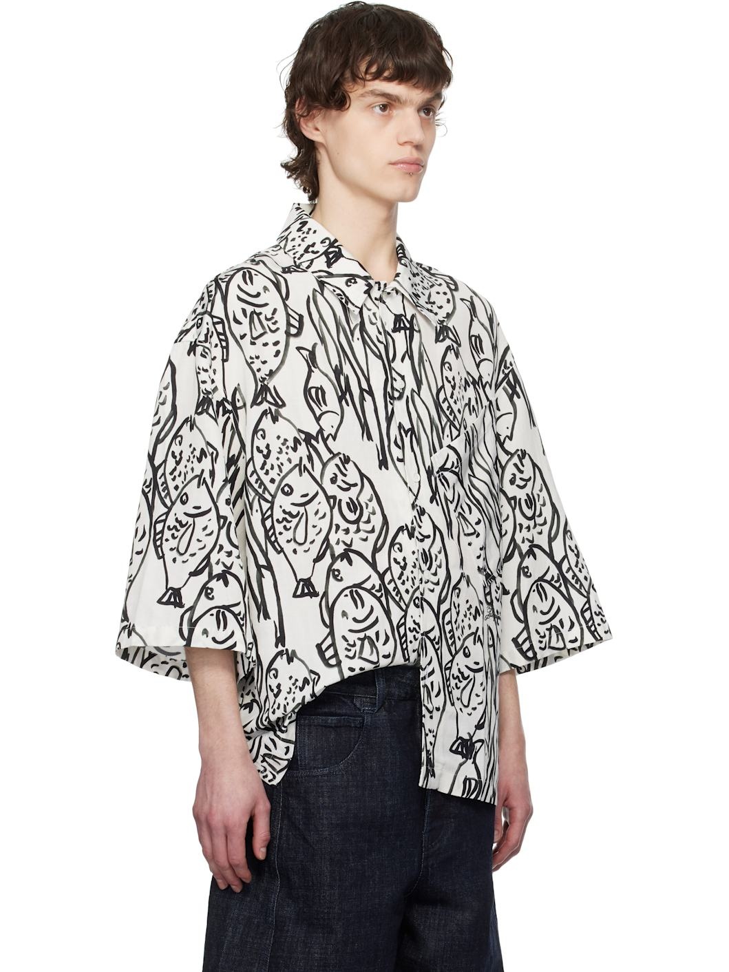 White & Black La Croisière 'The Aloe' Shirt - 2