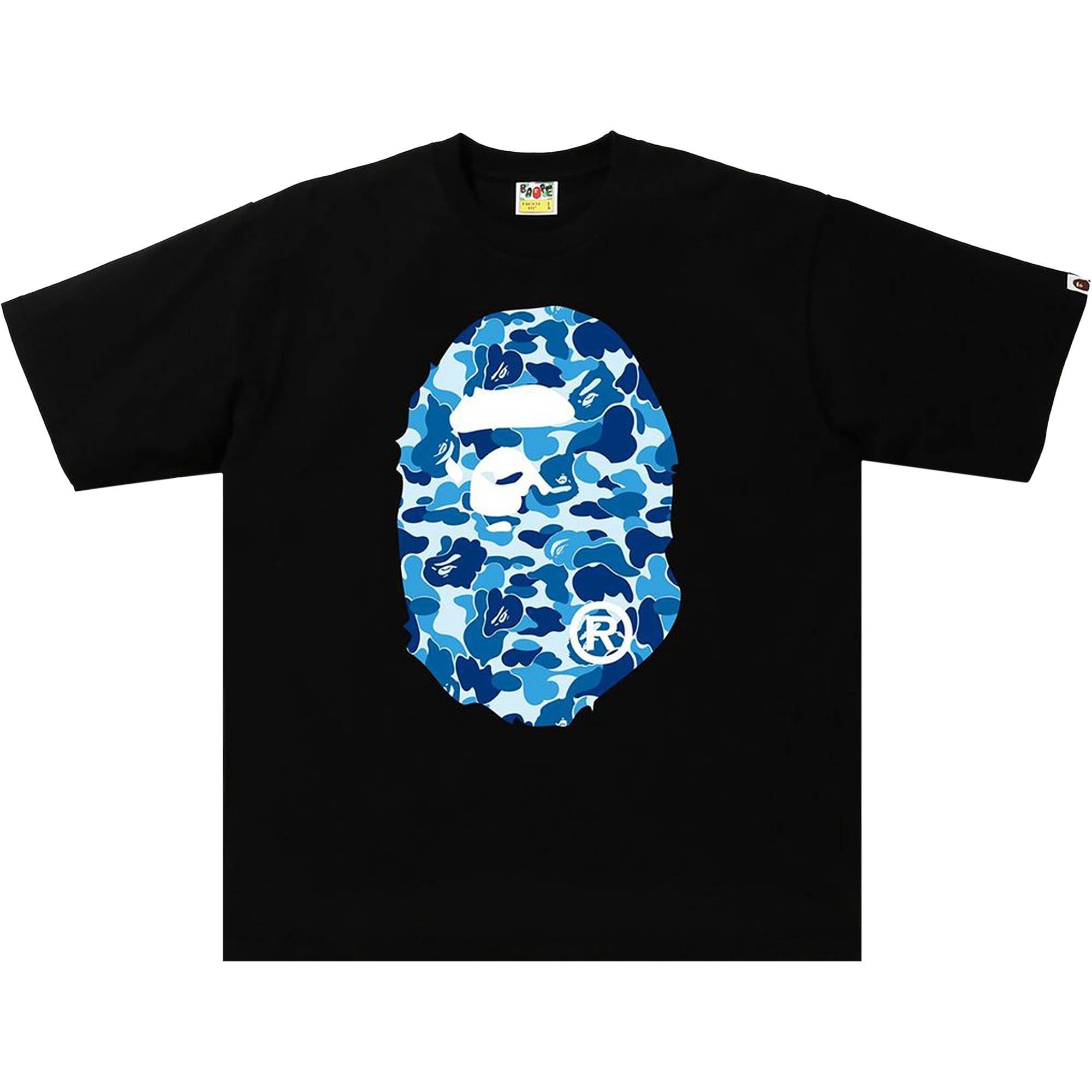 BAPE ABC Camo Big Ape Head RLX Tee 'Black/Blue' - 1