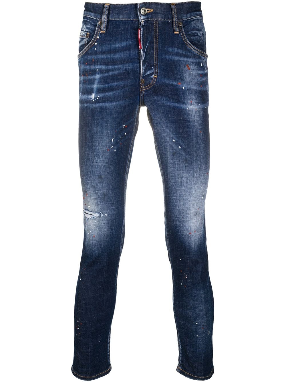 logo patch distressed jeans - 1