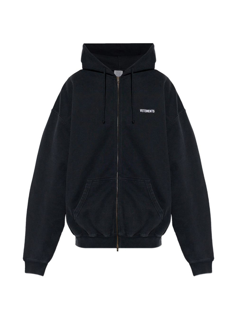 long-detail zip-fastening hoodie 1