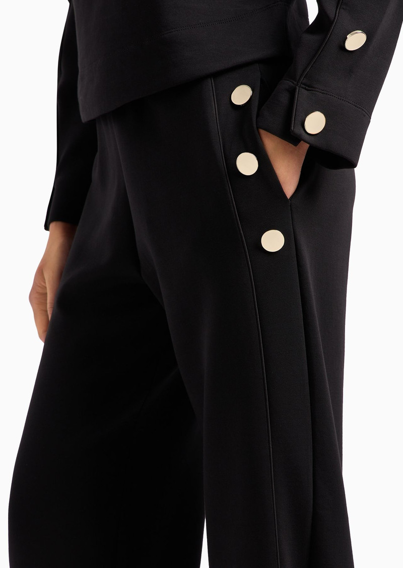 double-jersey palazzo trousers with golden buttons 5