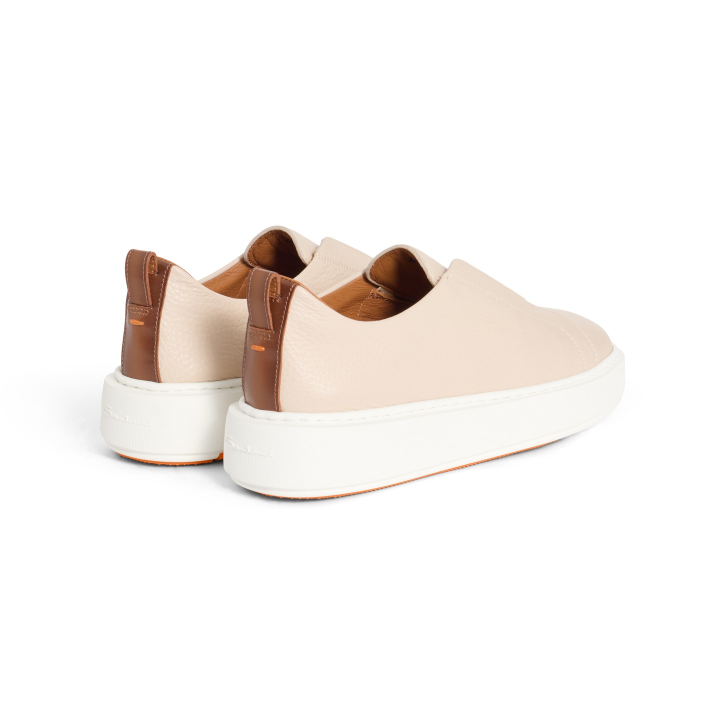 Women's pink tumbled leather slip-on sneaker - 4
